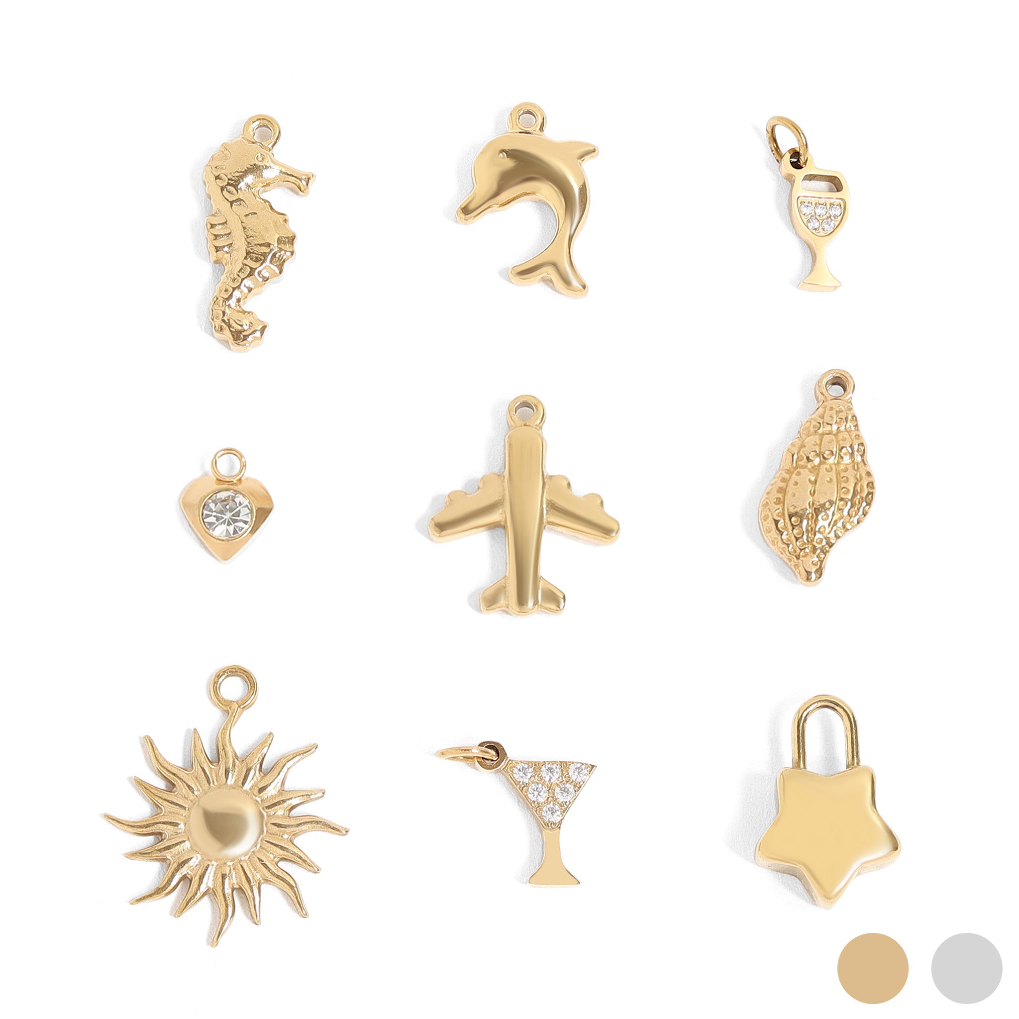 18K Gold PVD Stainless Steel Vacation Charm Set / BND0056、mySite、dreamappss