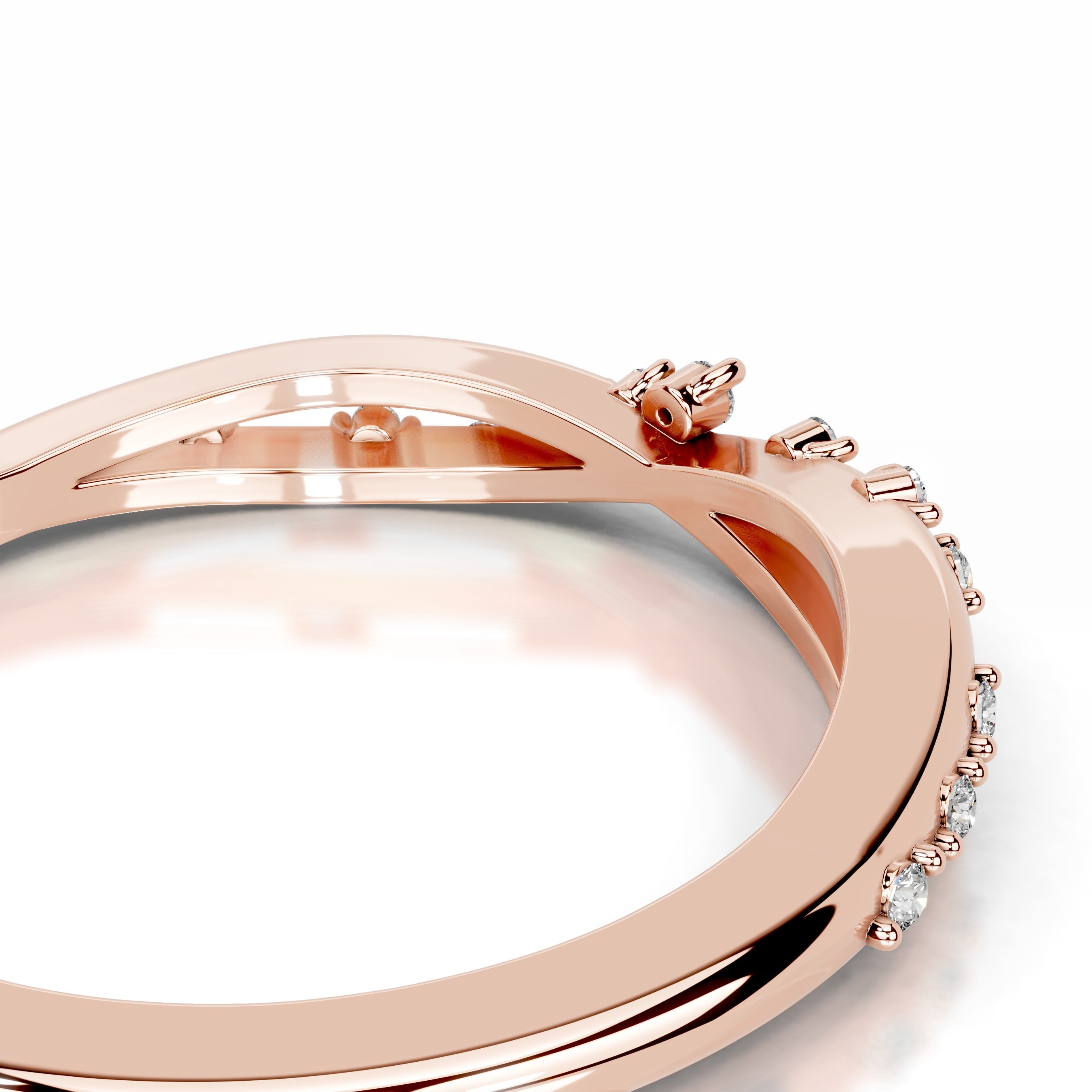Ausha Diamond Wedding band - 14K Rose Gold、mySite、hinf8tx79
