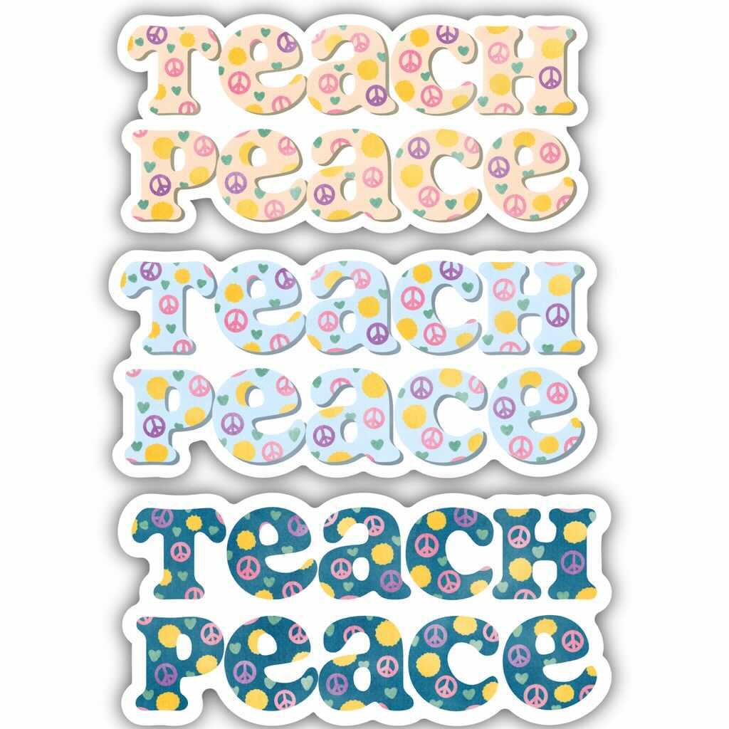  Teacher Sticker 3 Pack - Teach Peace、mySite、elrpsem3k