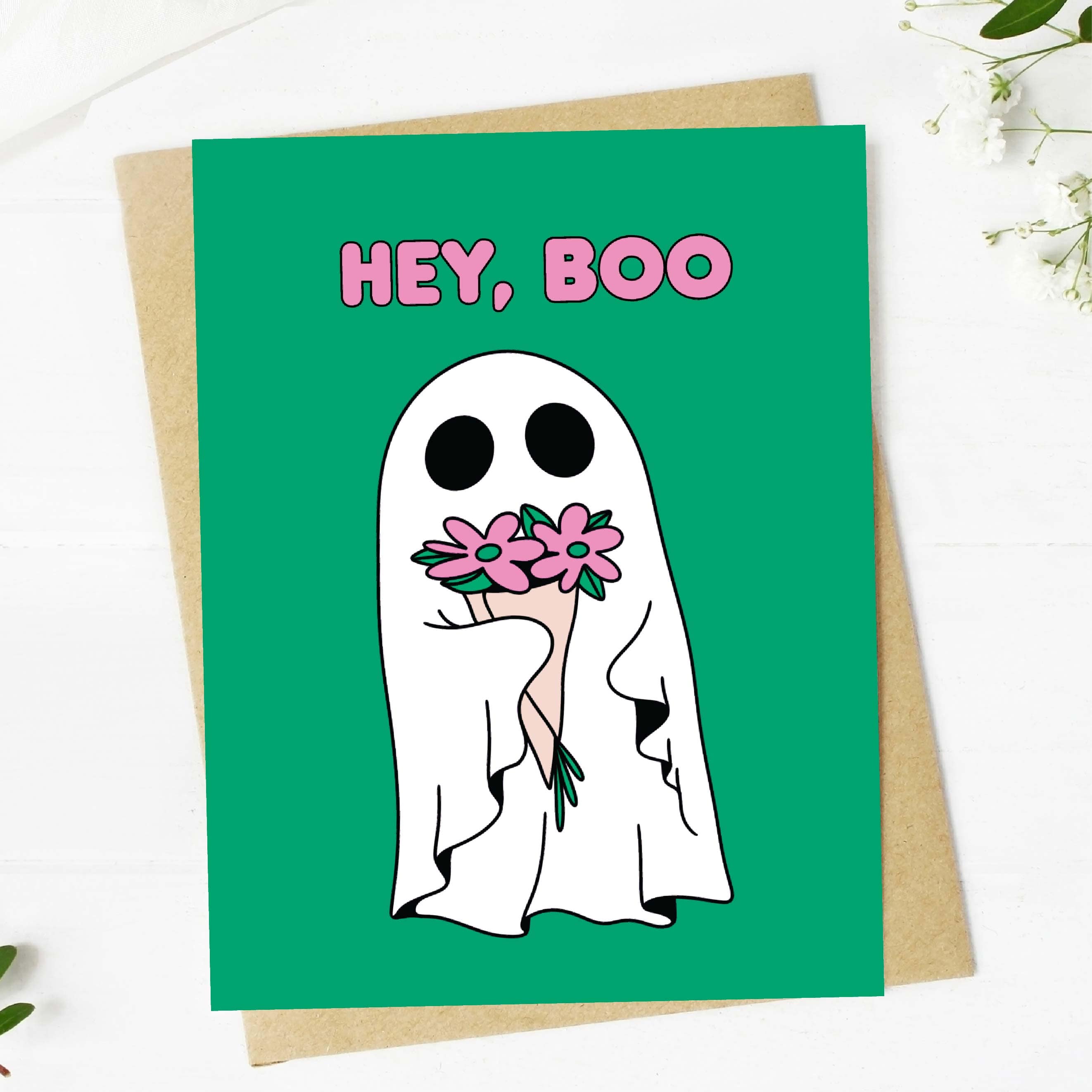  Hey, Boo Cute Ghost Halloween Card、mySite、elrpsem3k