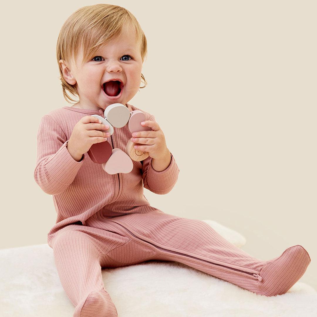  MORI Ribbed Two Way Zip-Up Sleepsuit - Rose、mySite、merchandisen