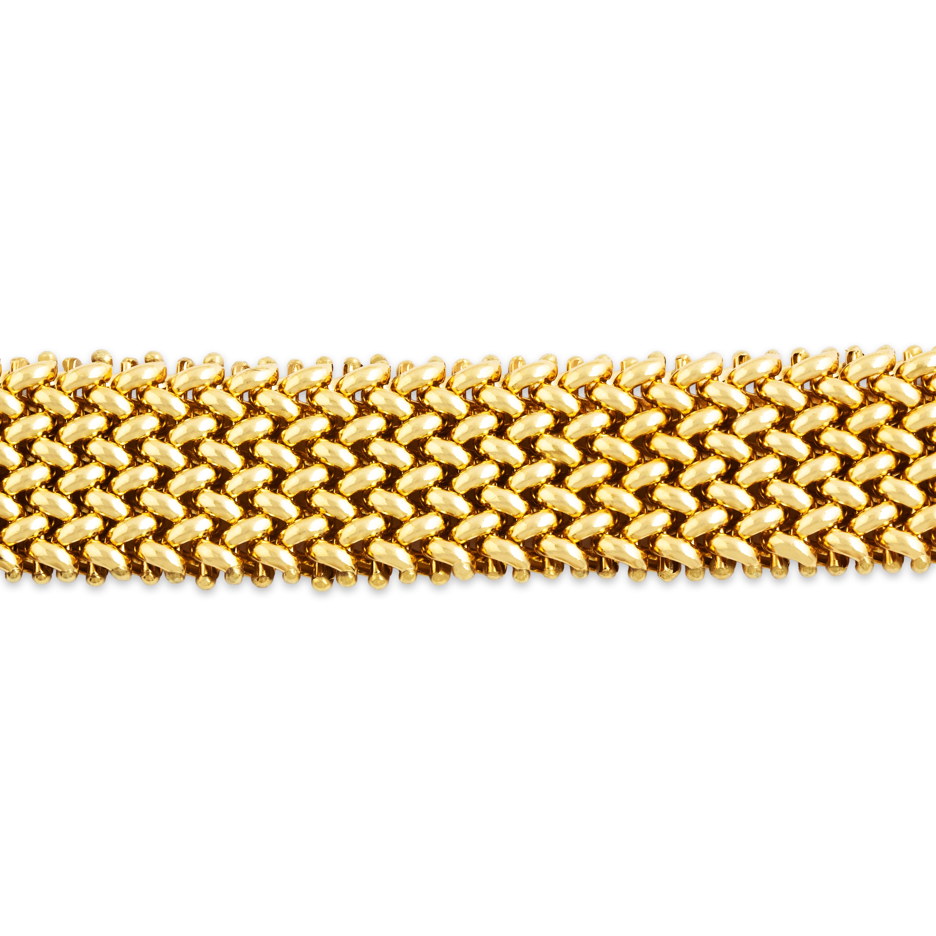 Vintage Heavy Italian 18k Yellow Gold Sinuous Woven Link Bracelet 7、mySite、hinf8tx79