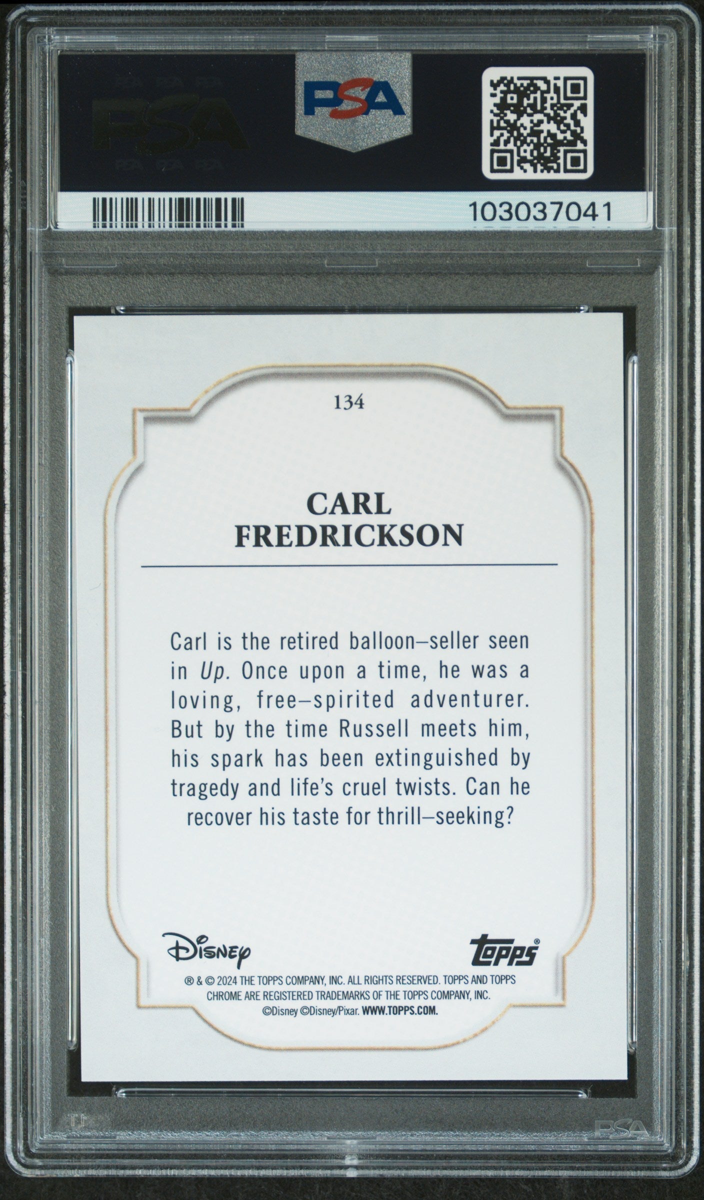 Carl Fredrickson #134 Purple Refractor 025/199 PSA 10 Topps Chrome Disney 2024、mySite、waistdrama