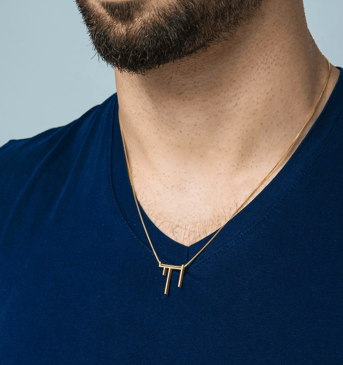 Geometric Chai Necklace - Sterling Silver or Gold-Plated、mySite、topwebapps