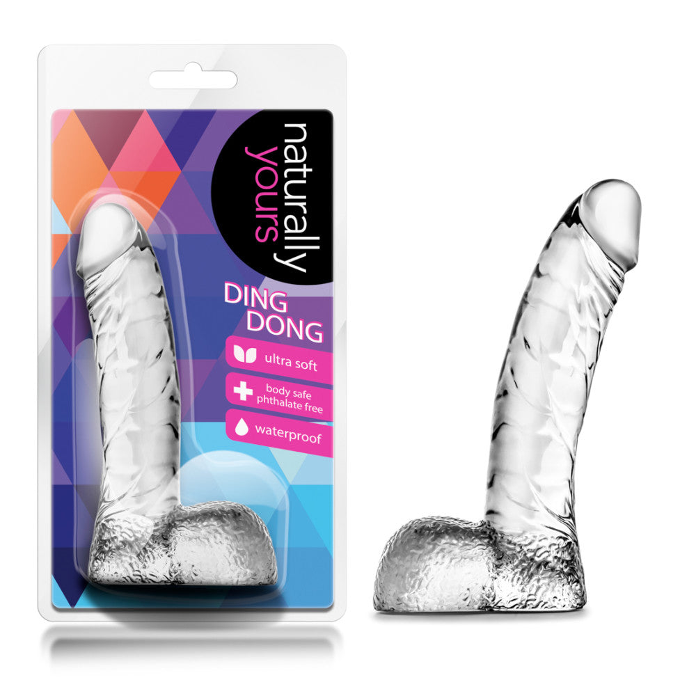 Naturally Yours By Blush® | Ding Dong Realistic Clear 5.5-Inch Long Dildo With Balls、mySite、bottomscart