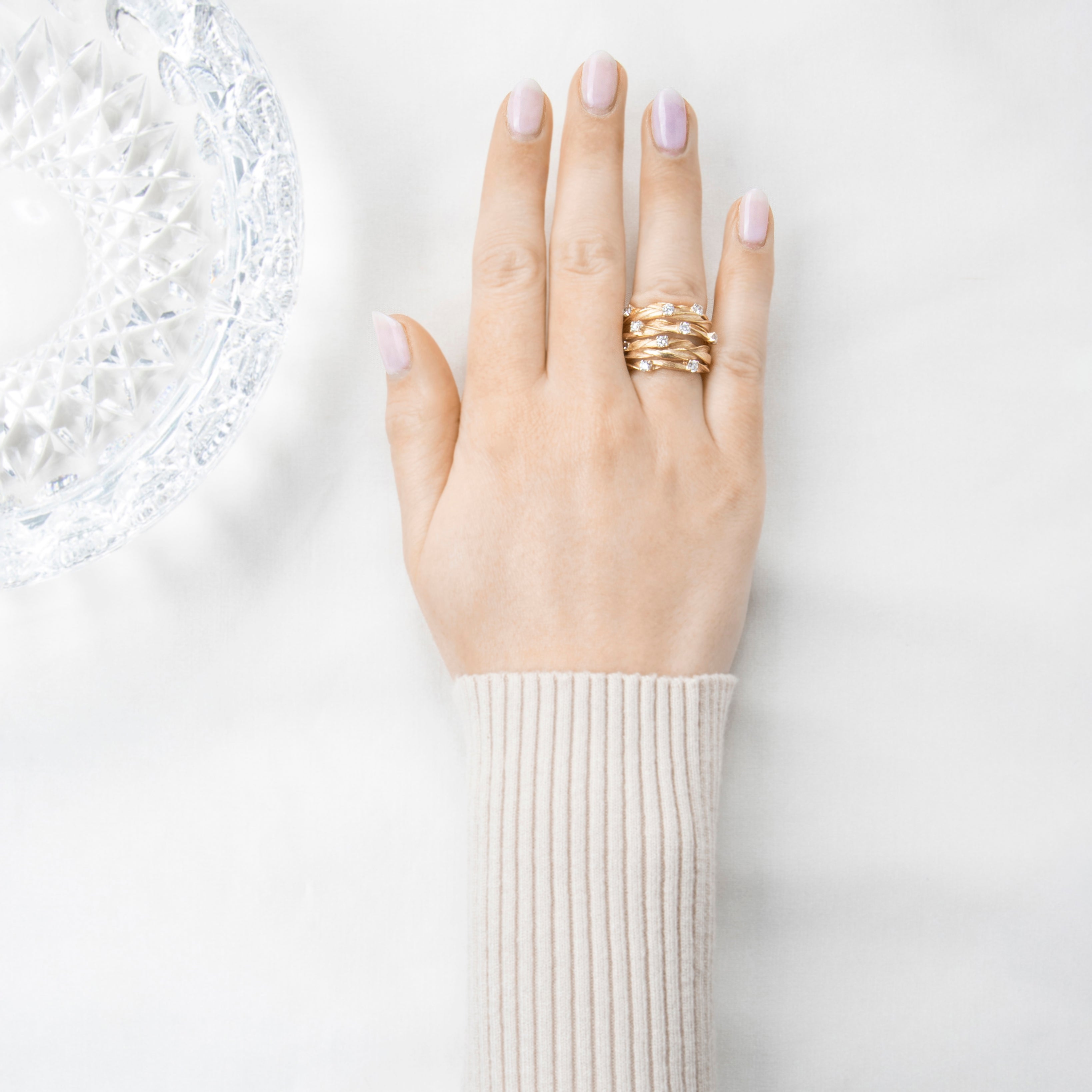 Vintage Spectacular 14k Yellow Gold .78cttw Diamond Ribbons of Light Ring 6.50、mySite、hinf8tx79