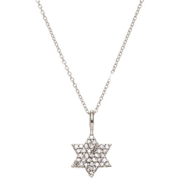 Pave Diamond Star of David Necklace - White Gold、mySite、topwebapps