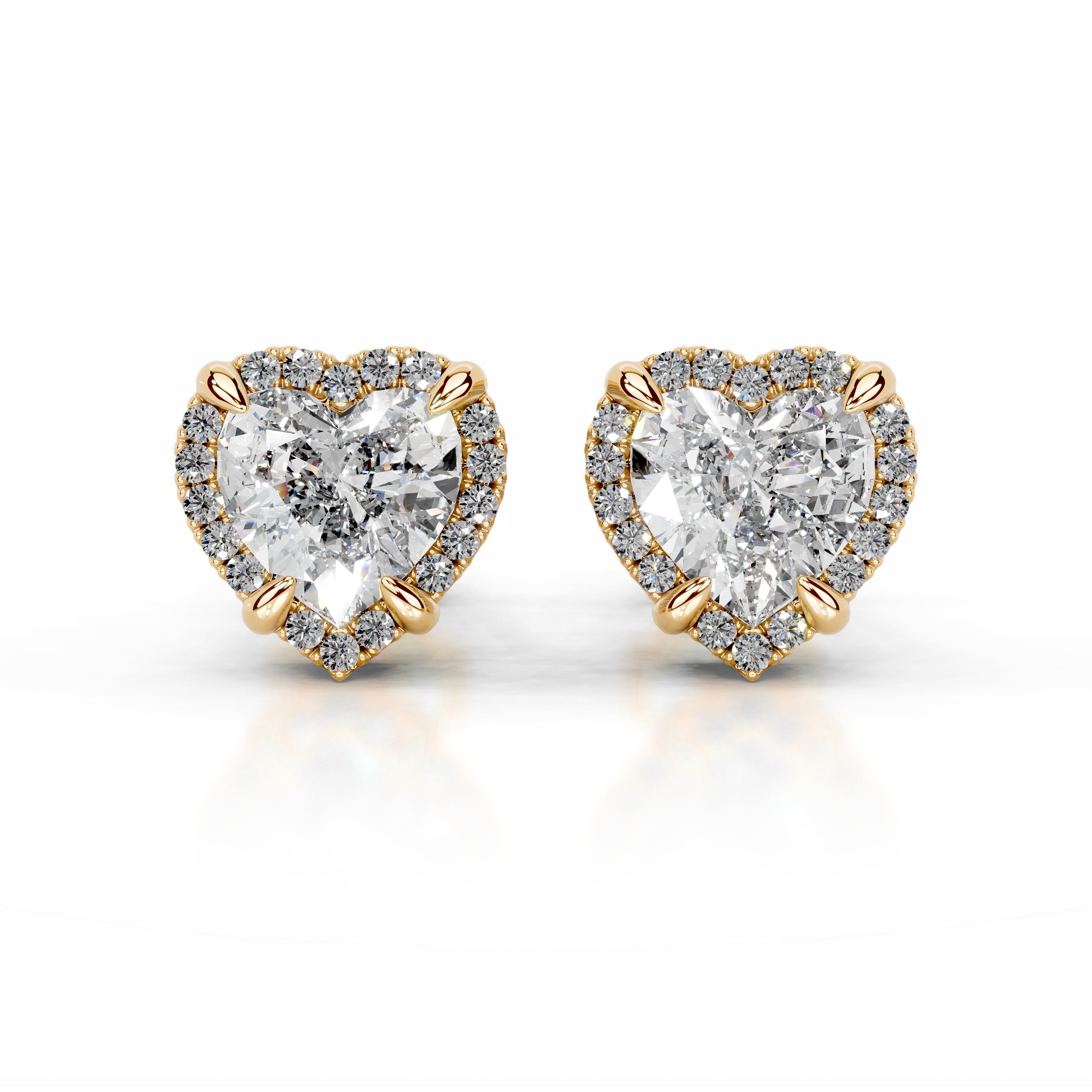 Ophelia Diamond Halo Earrings - 18K Yellow Gold、mySite、hinf8tx79