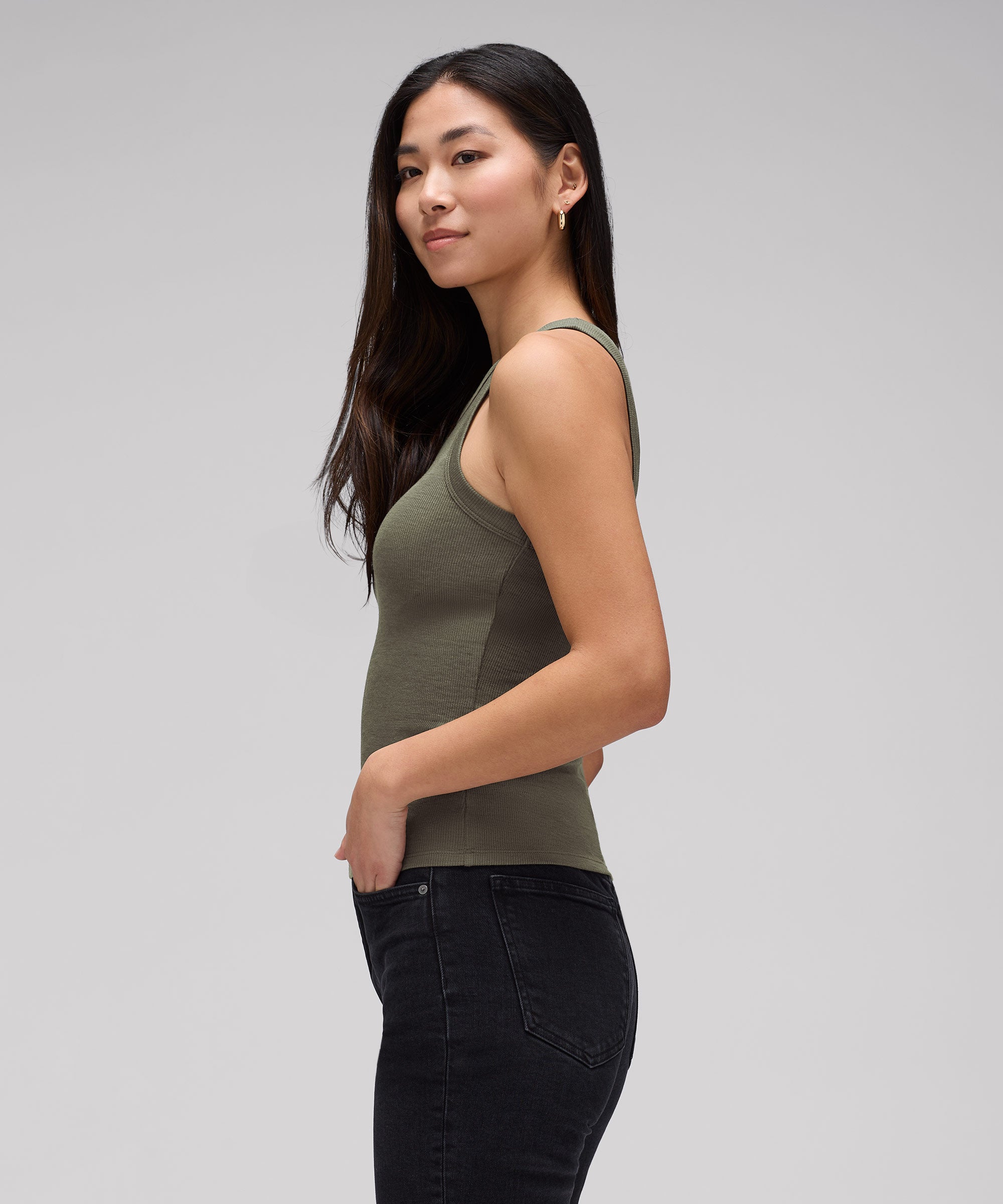 Women's Merino Ribbed Racer Tank、mySite、noshort