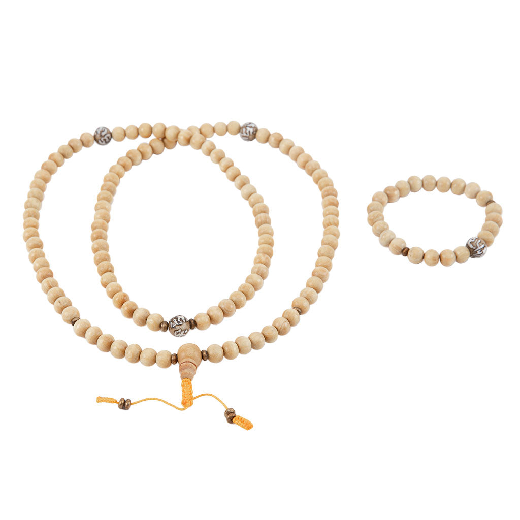Conch Mantra Bead & Raw Sandalwood Mala Set、mySite、topwebapps