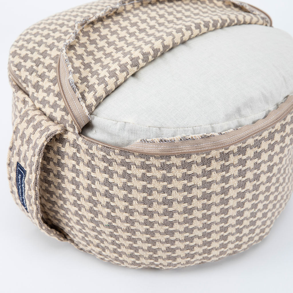Houndstooth Beige Buckwheat Hull Zafu、mySite、topwebapps