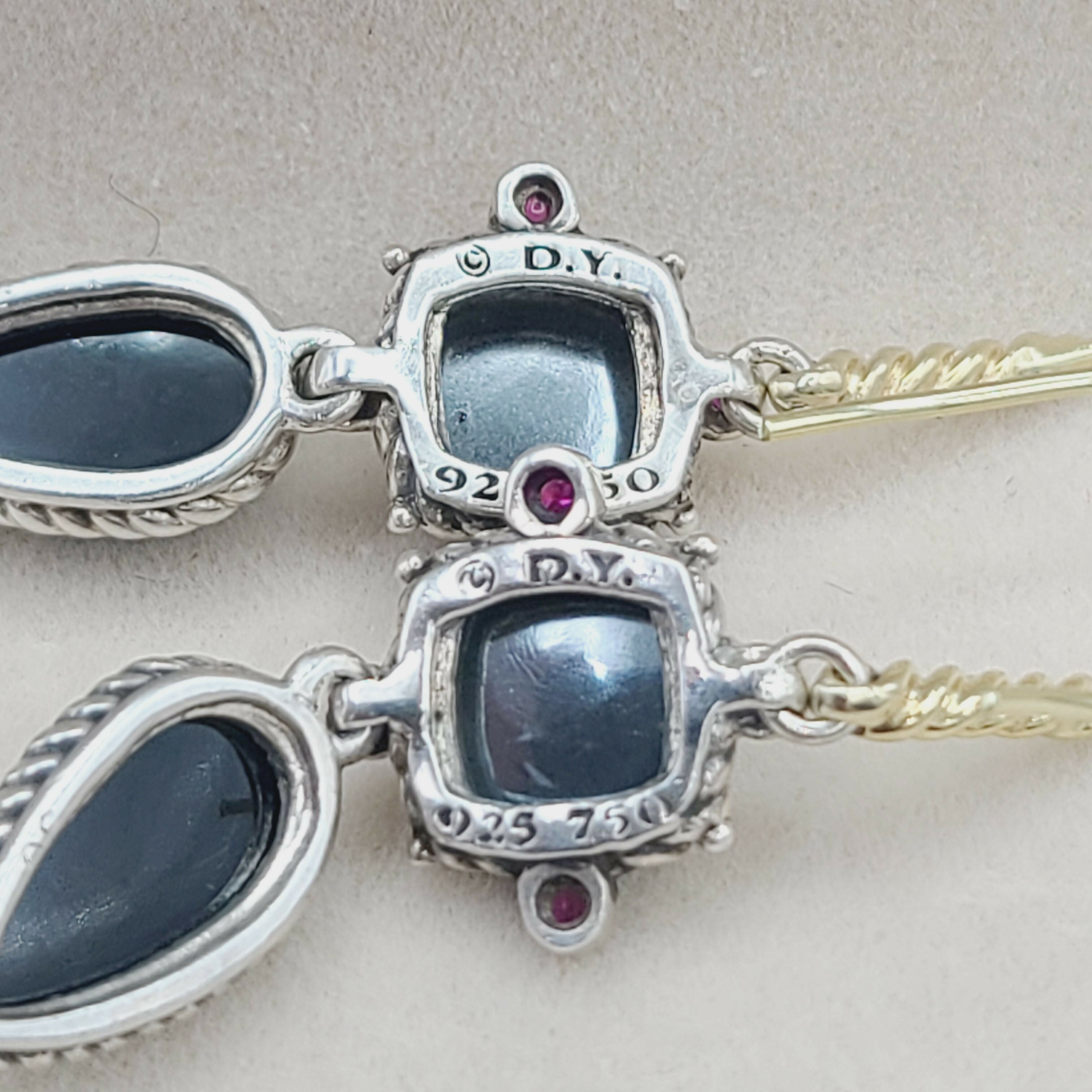 David Yurman Renaissance Drop Earrings Hematite, Onyx & Ruby、mySite、hinf8tx79