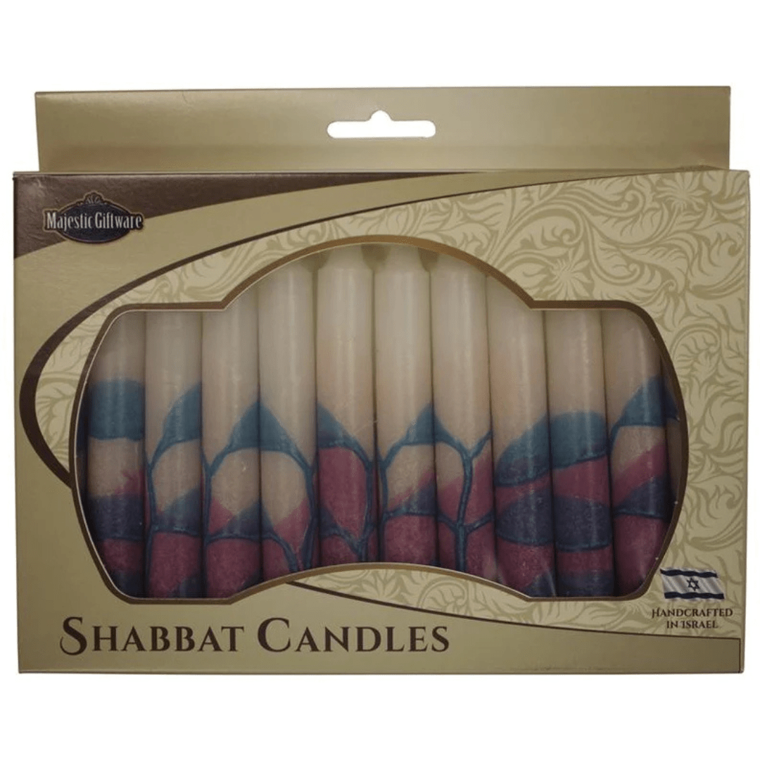 Israeli Hand Crafted Tree Turquoise Shabbat Candles | Set of 12、mySite、topwebapps