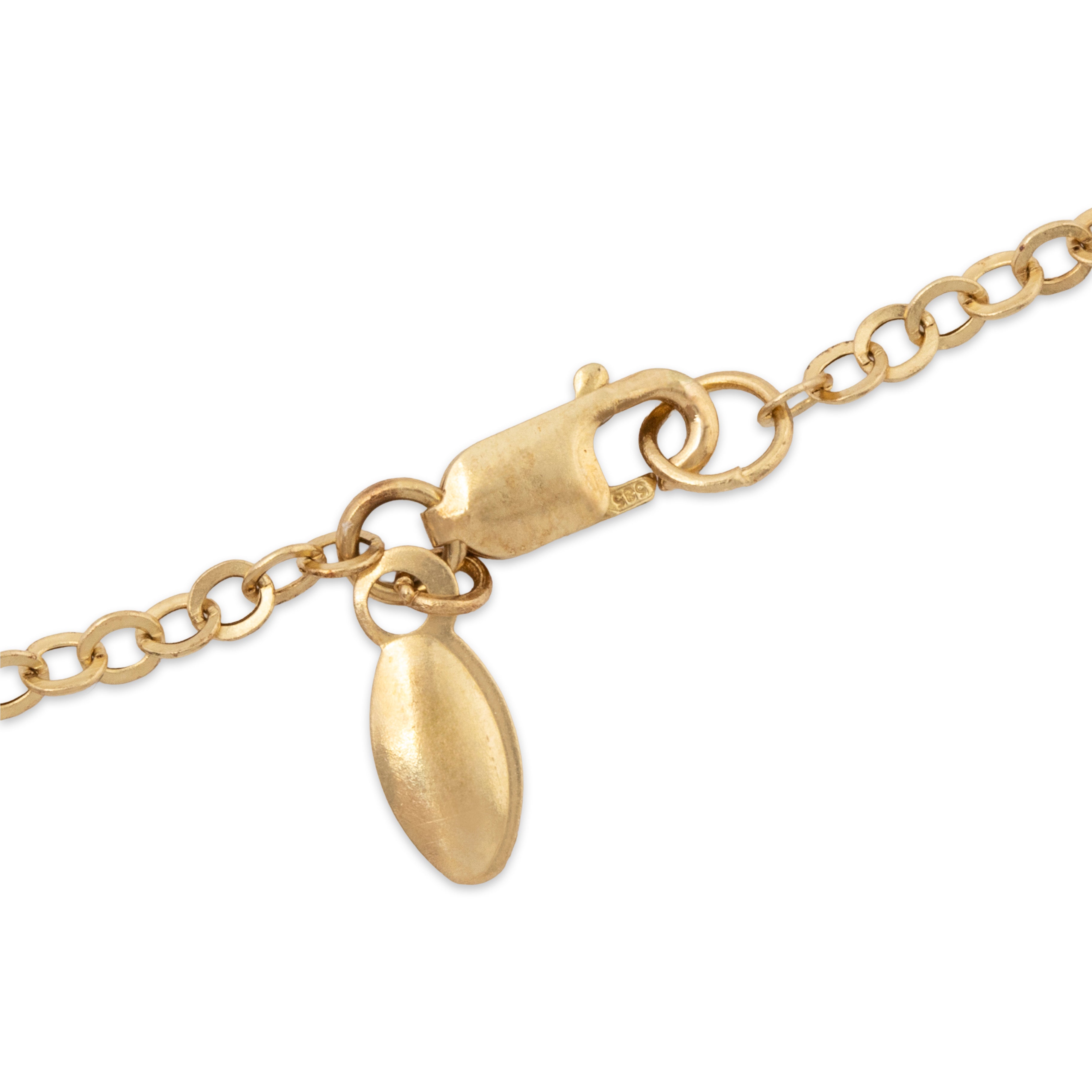 Estate 14k Multi Colored Gold Botanical Leaf Necklace 18、mySite、hinf8tx79