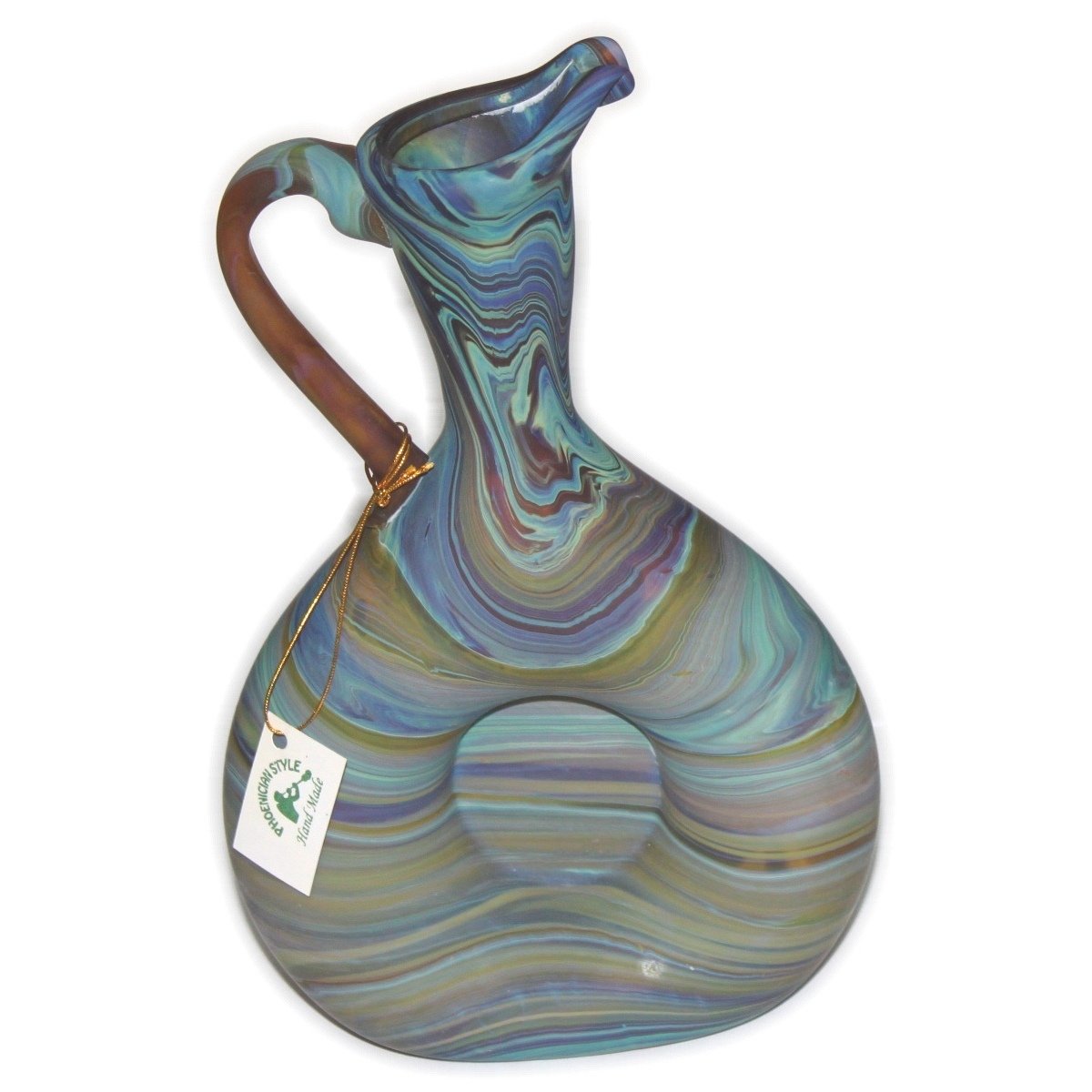 Holy Land Market Baltasar Style Phoenician - Ancient Beauty Phoenician Glass Vase. Each is Unique. Museum Quality Looks and Feels(8.7 Inch)、mySite、topwebapps