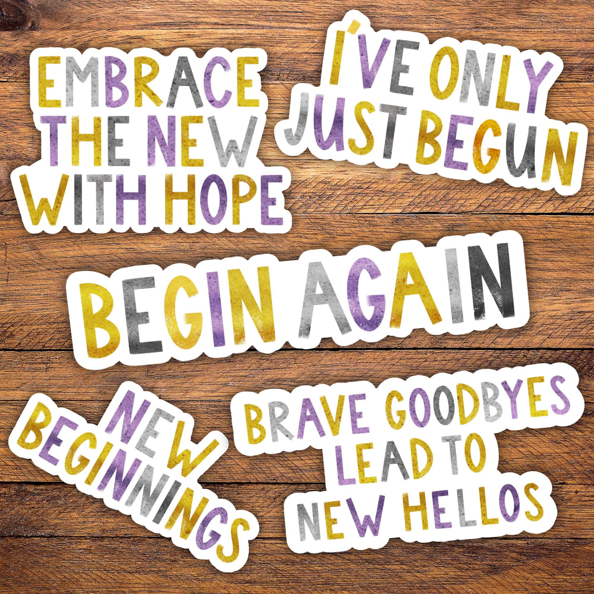  Positivity 5 Pack - New Year Lettering Stickers、mySite、elrpsem3k