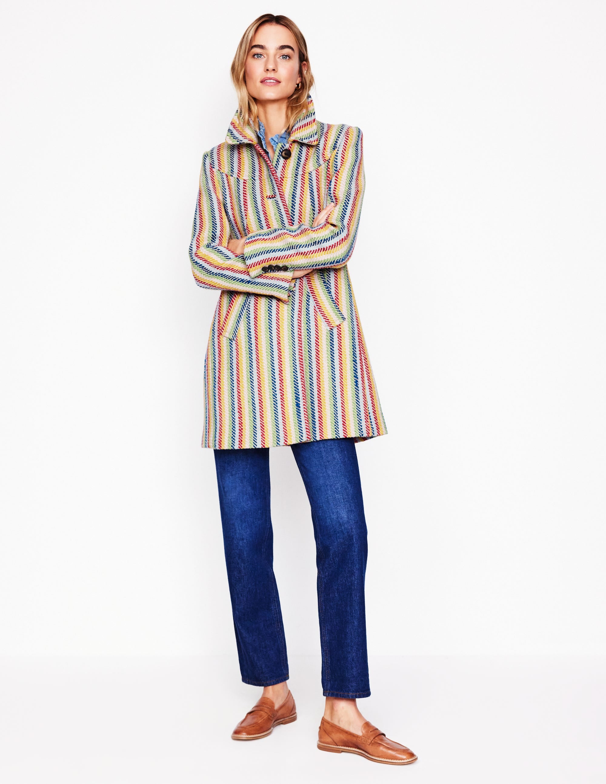  Lincoln Stripe Coat-Rainbow Twill Stripe、mySite、ashleygrahame