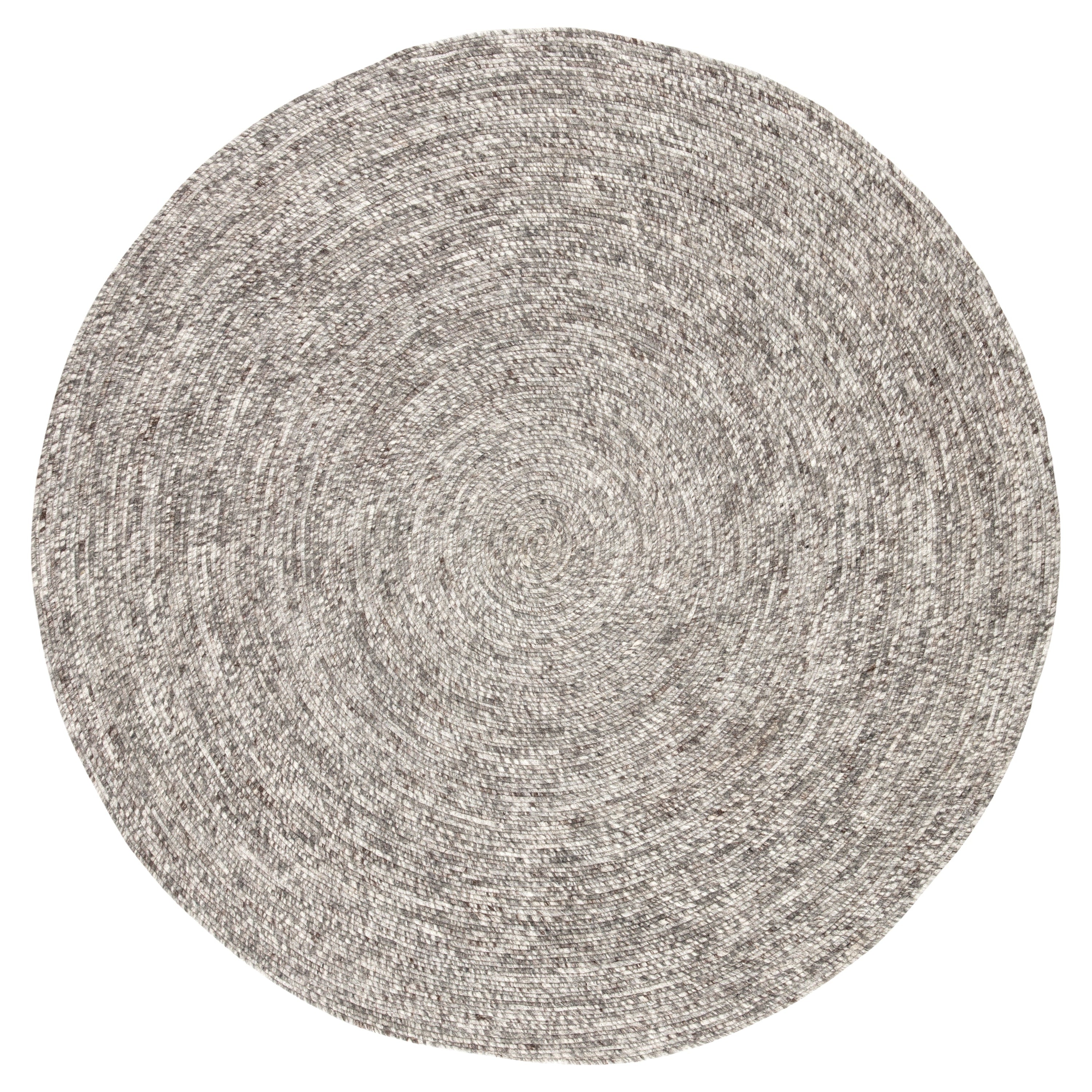 Tenby Natural Solid Gray White Round Area Rug、mySite、gigharbornorthrealestate