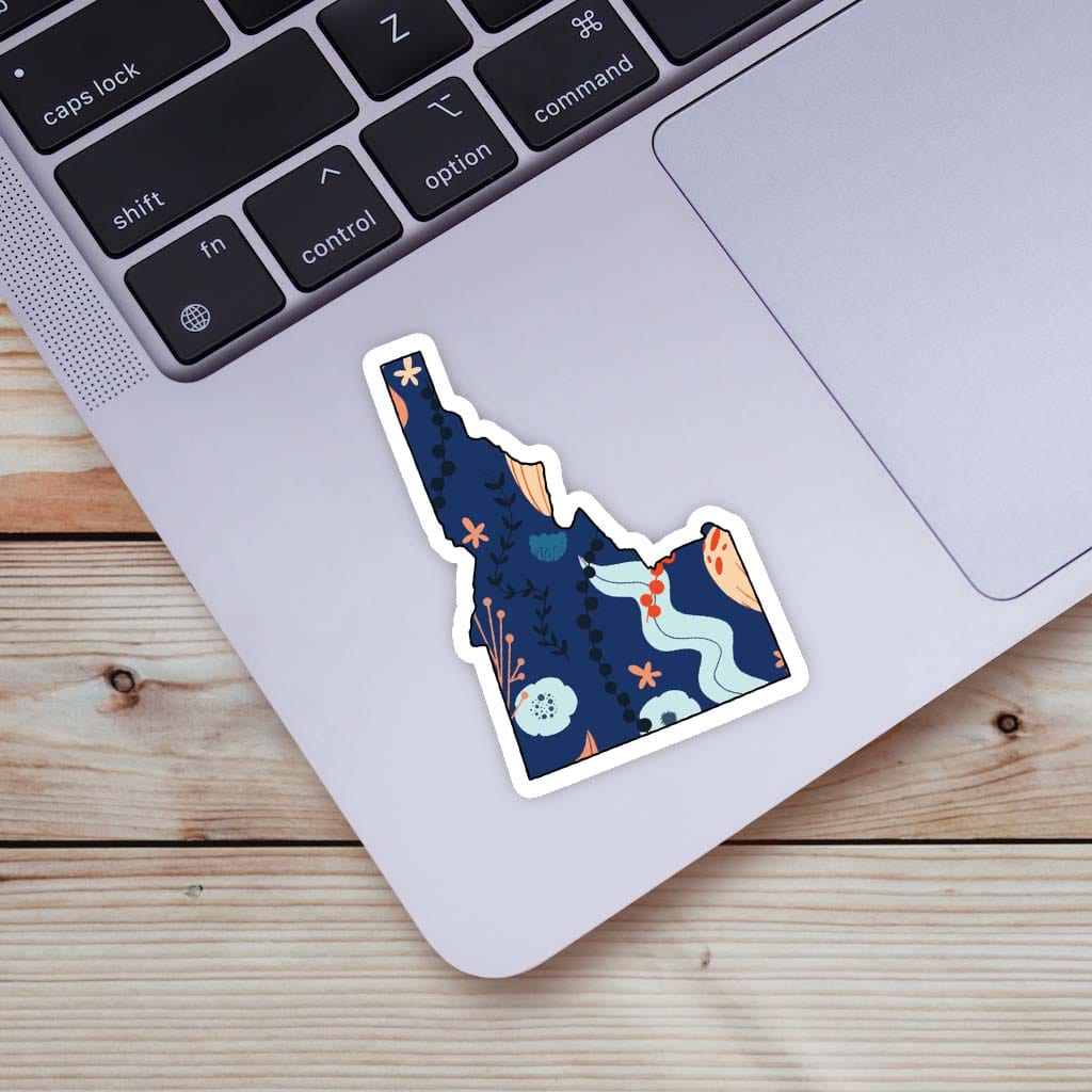  Idaho Blue Floral Abstract Sticker、mySite、ghnorth