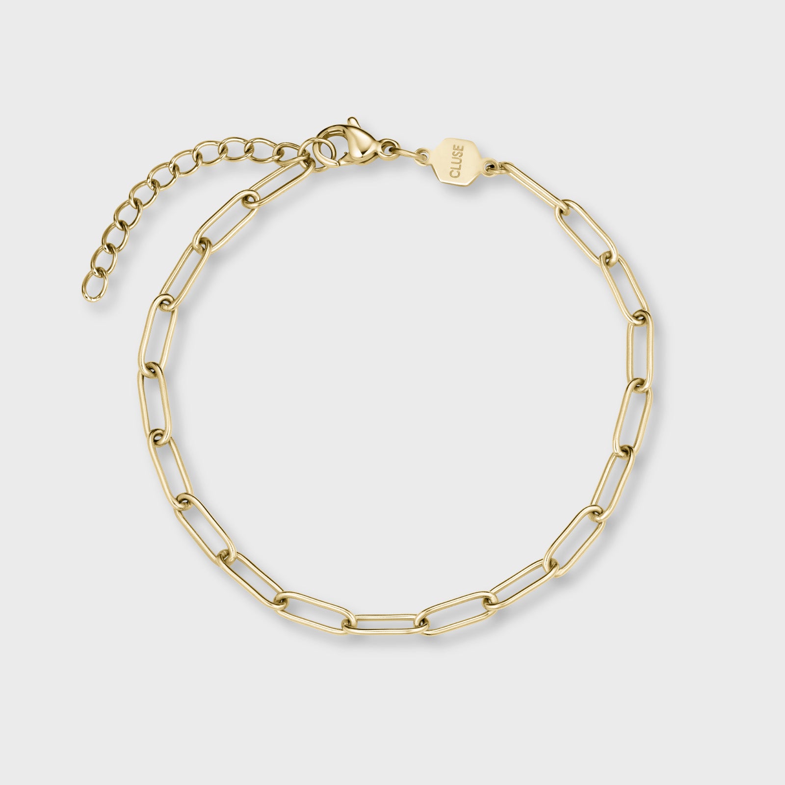  Gift Box La Tétragone Watch Steel, Black & Paperclip Chain Bracelet, Gold Colour