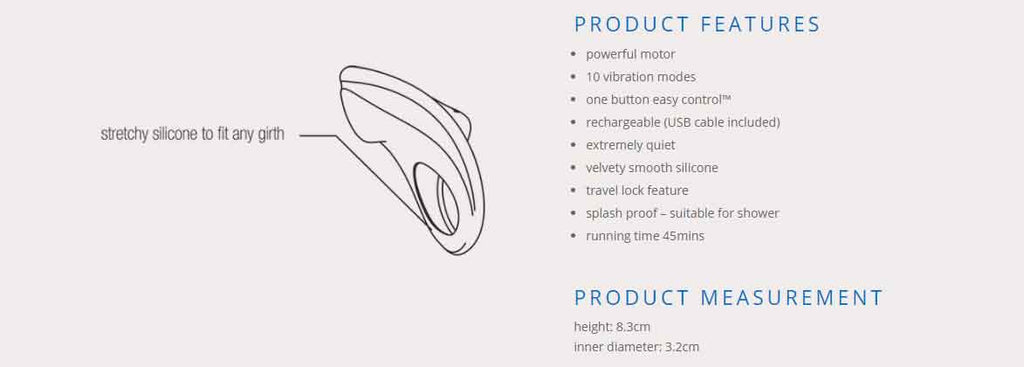 VeDO Overdrive Cock Ring Specs