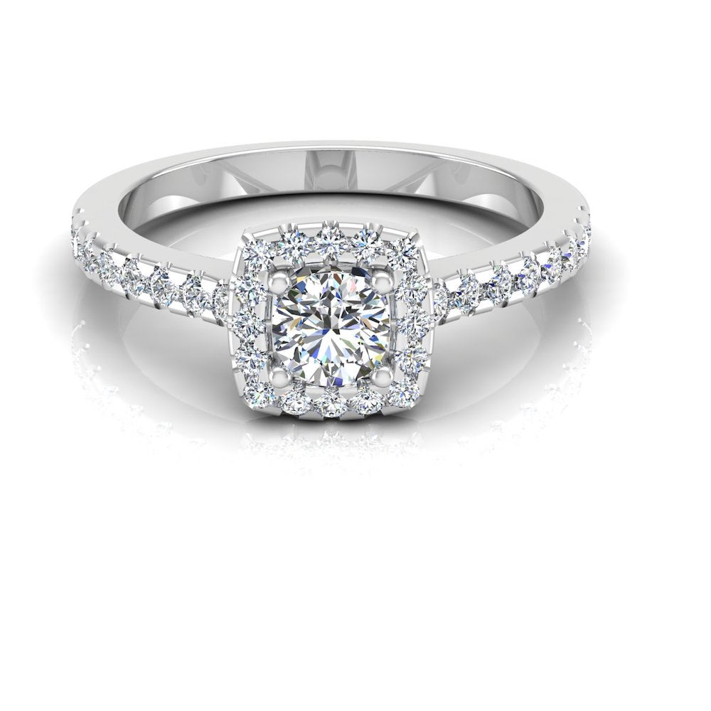 Round Brilliant Rectangle Halo Moissanite Engagement Ring、mySite、hinf8tx79