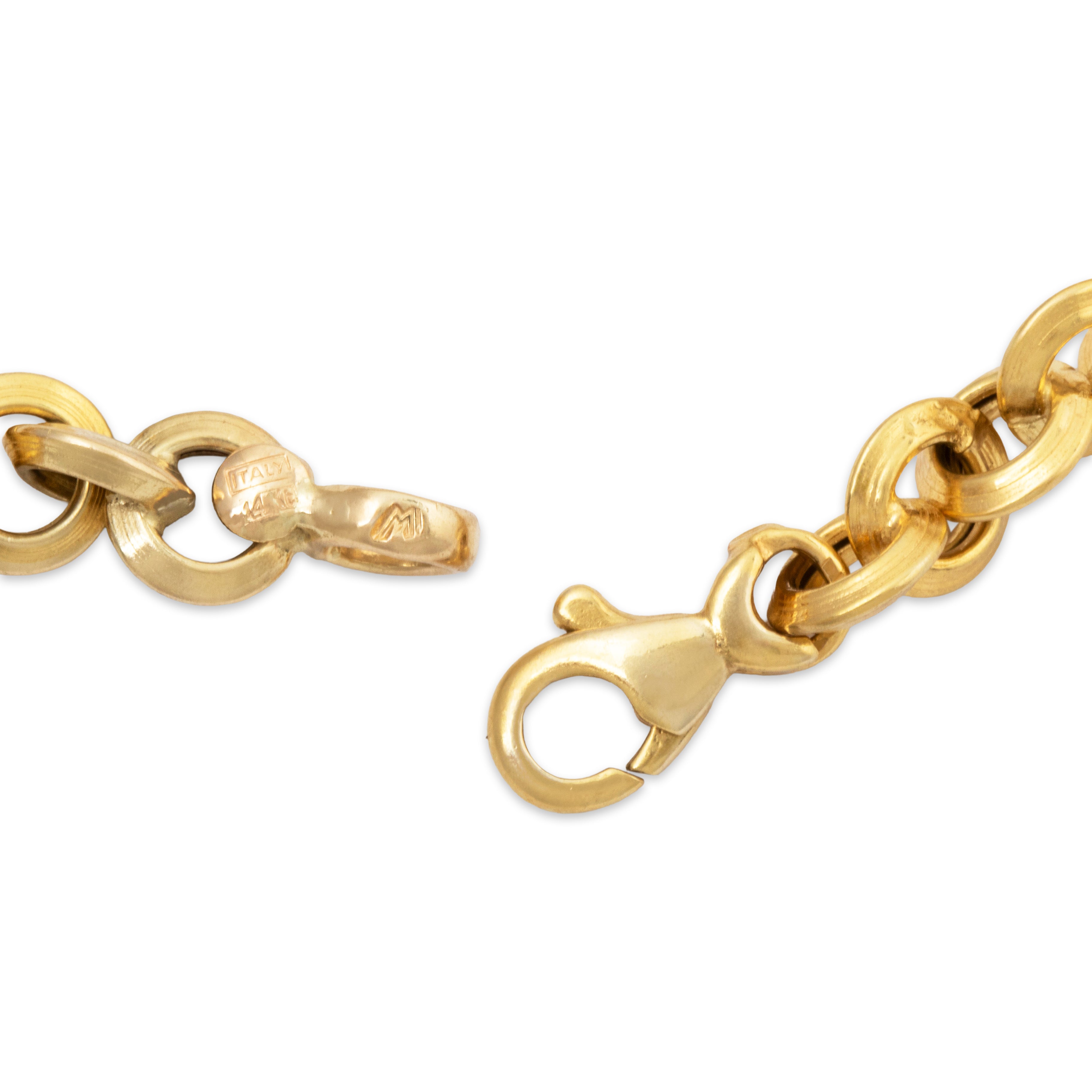 Vintage Italian 14k Yellow Gold Superb Circle Link Bracelet 6.25、mySite、hinf8tx79