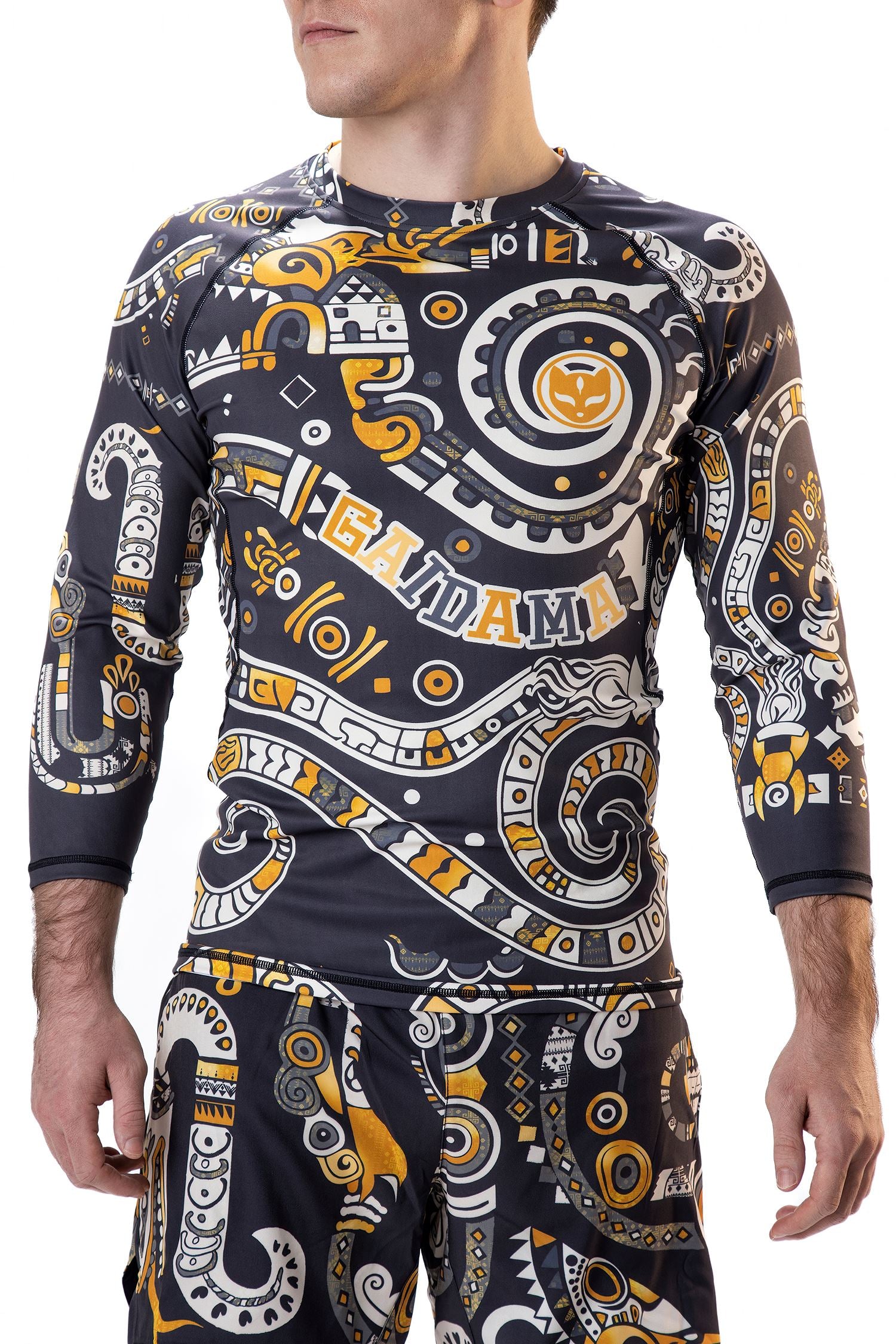 Men's Tribal Serpent Jiu Jitsu Rashguard - 3/4 Sleeve、mySite、gigharbornorthrealestate