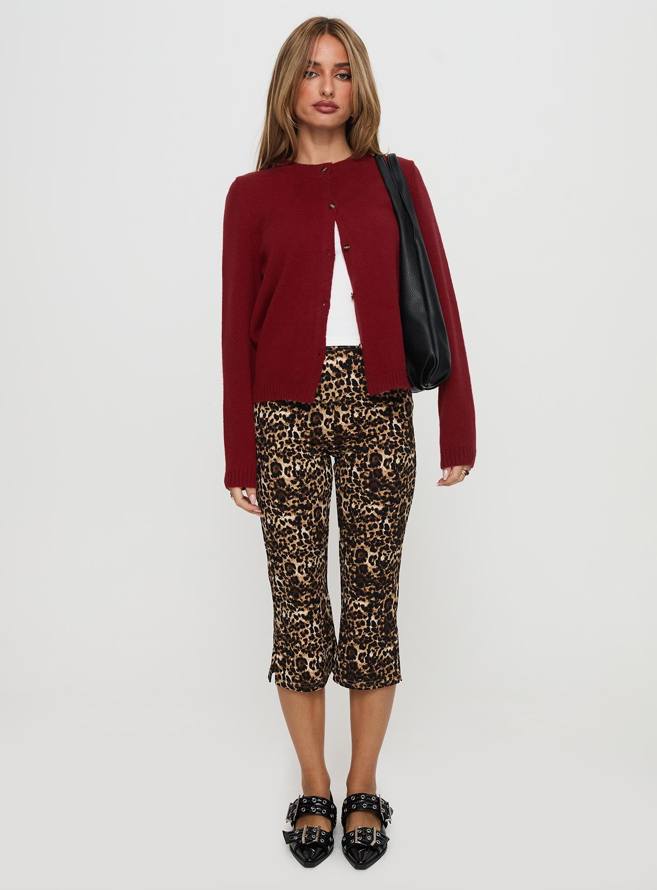 Arica Button Up Knit Cardigan Red、mySite、solidvoid