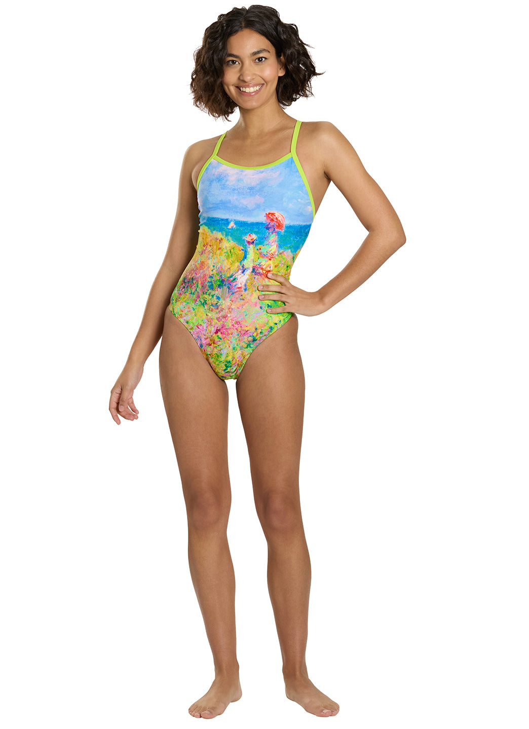 Sporti Seaside Impression Thin Strap One Piece Swimsuit (22-44)、mySite、noshort