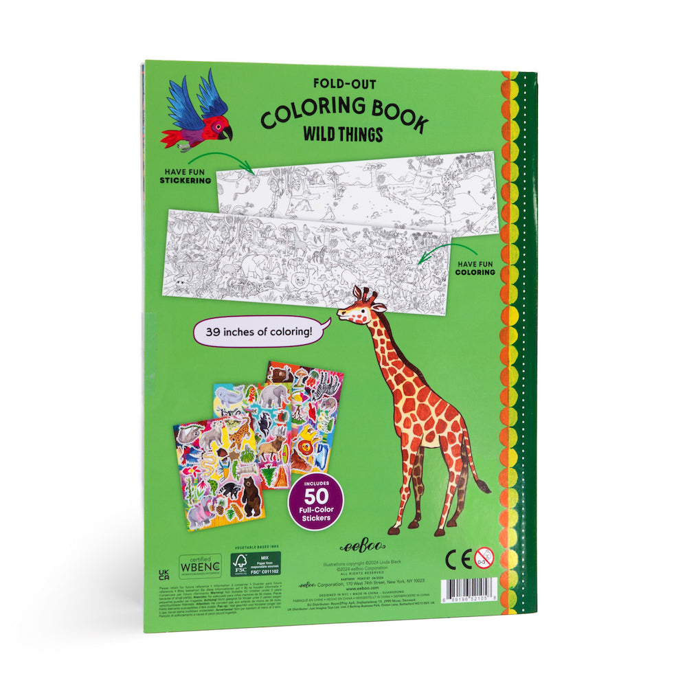  Wild Things Fold-Out Coloring Book with Stickers、mySite、ghnorth