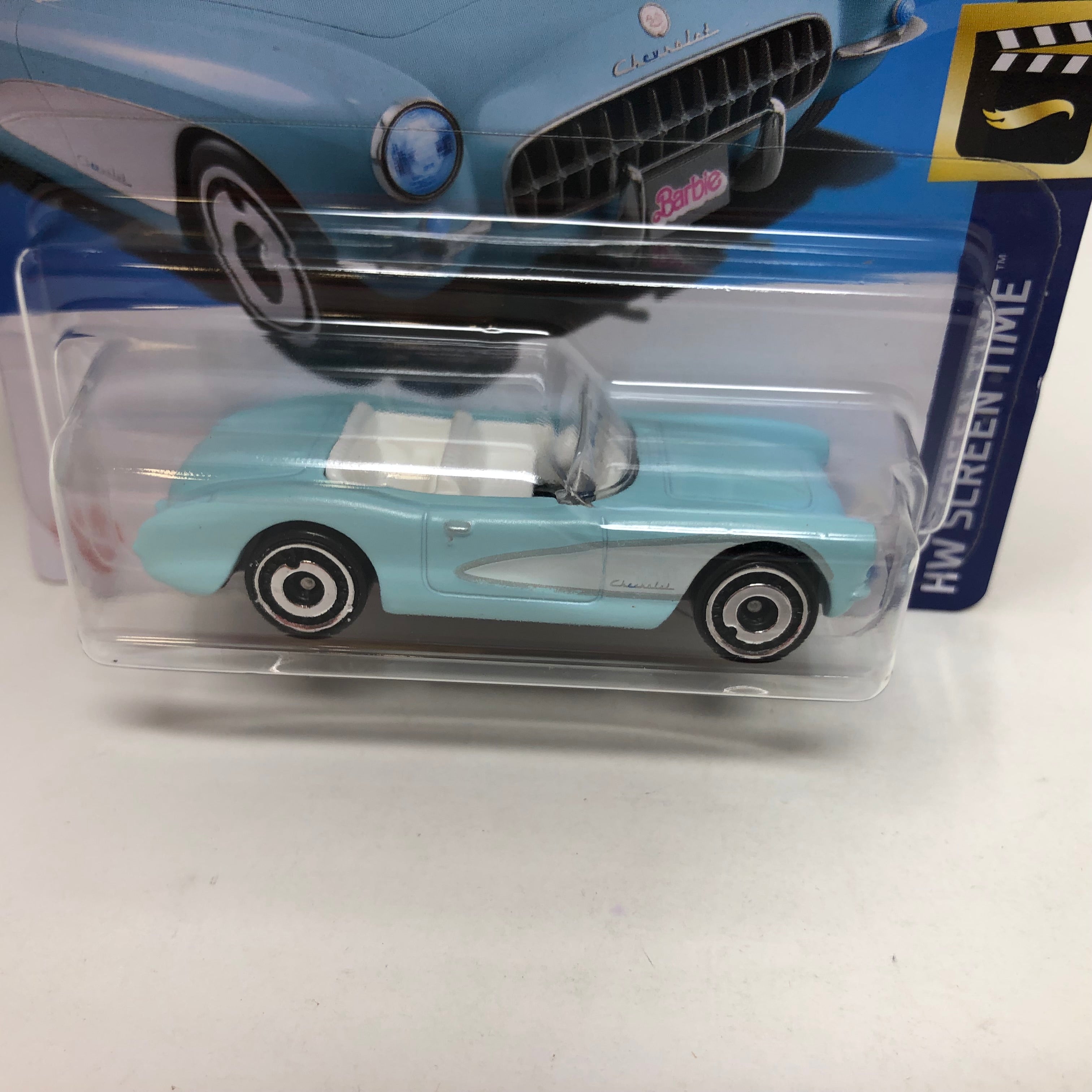1956 Chevy Corvette #183 Barbie Movie * Blue * 2024 Hot Wheels Basic Short Card Case A、mySite、hgirdovlk