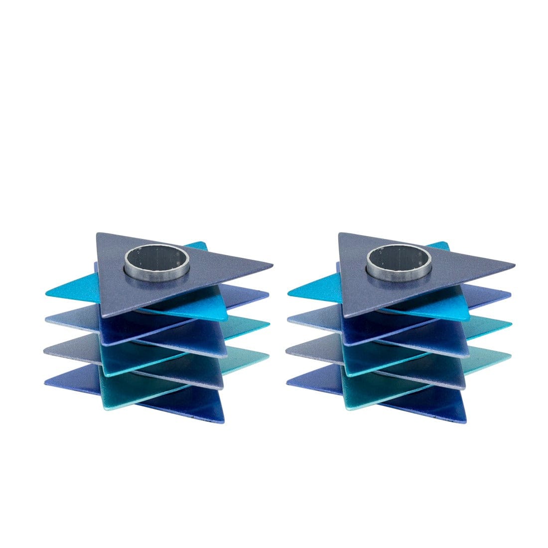 Geometric Star of David Shabbat Candlesticks by Yair Emanuel - Blue、mySite、topwebapps