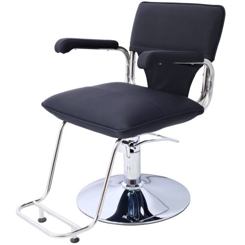 Stainless steel frame,Fashion style Hair Salon Chair Styling Heavy Duty Hydraulic Pump Barber Chair Beauty Shampoo Barbering Chair for Hair Stylist Women Man,with Barber Cape (Black)、、casual