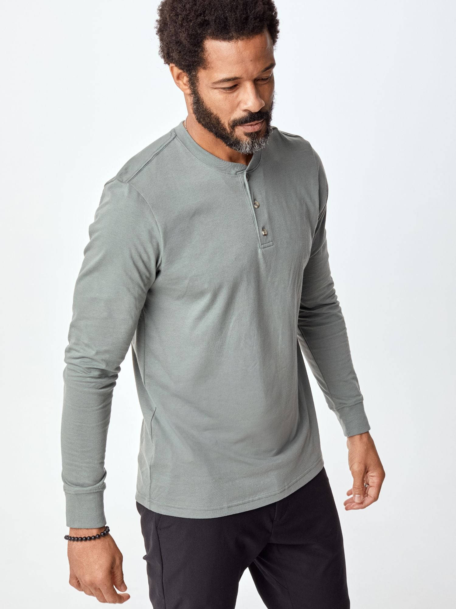  Mercury Green Long Sleeve Henley、mySite、ghnorth