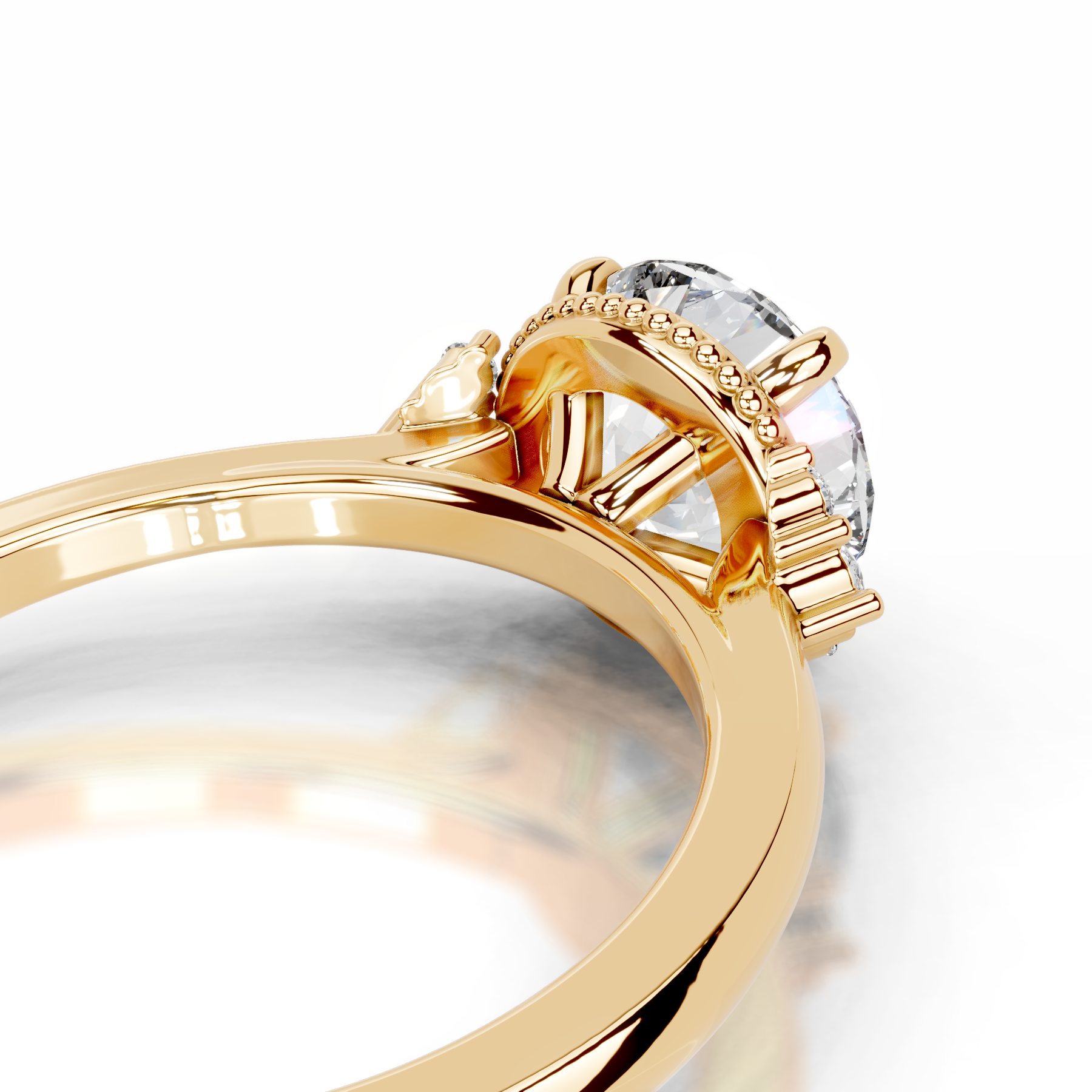 Natasha Diamond Engagement Ring (2.10 Carat) -18K Yellow Gold、mySite、hinf8tx79