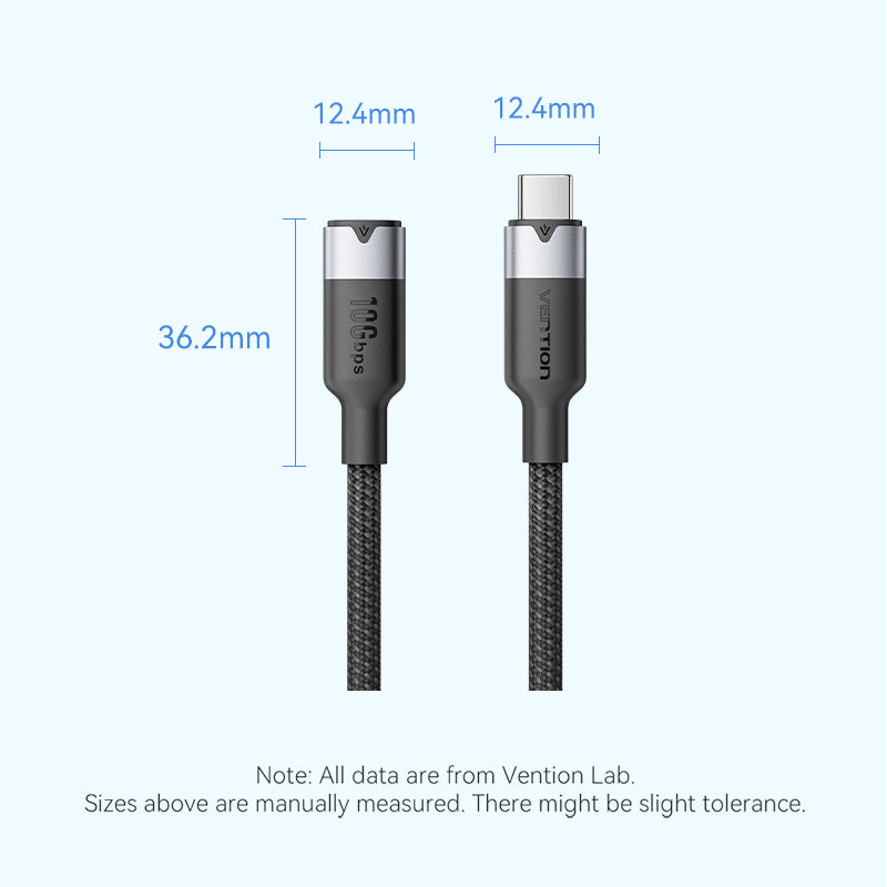 Vention USB 3.2 Gen2 C Male to C Female 10Gbps Extension Cable Aluminum Alloy Type、mySite、fannypackpong