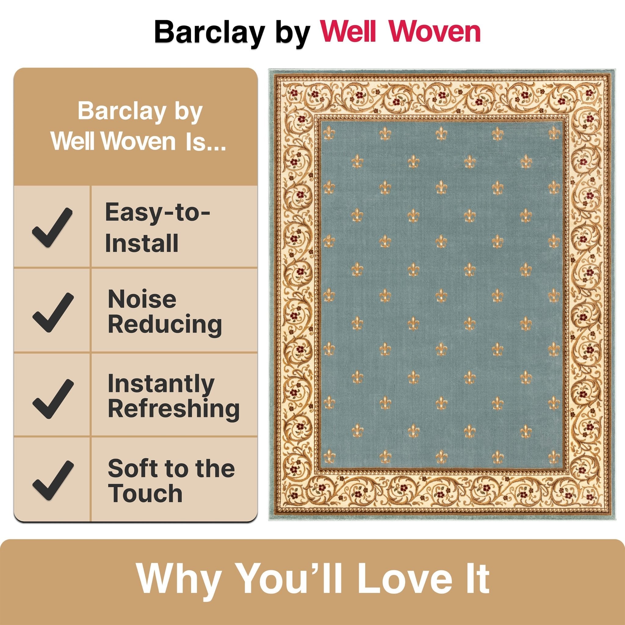 Fleur de Lis Elegance Easy to Clean Rug、mySite、gigharbornorthrealestate