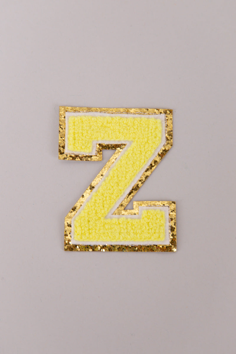Chenille Adhesive Letter Patches- Yellow 5.5cm、mySite、hinf8tx79