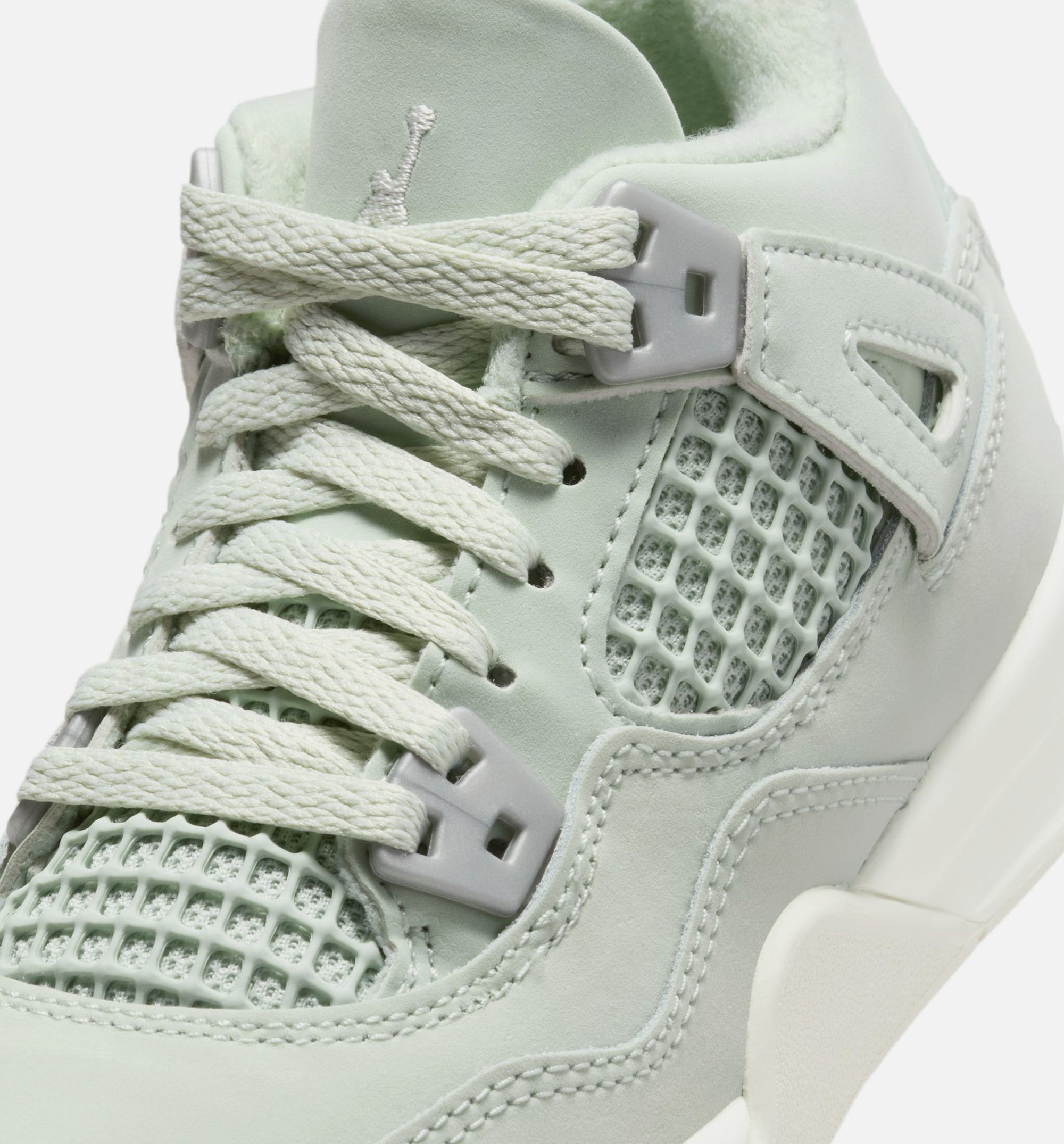 Air Jordan 4 Retro Abundance Preschool Lifestyle Shoe - Seafoam/Sail/Metallic Silver、mySite、dreamappss