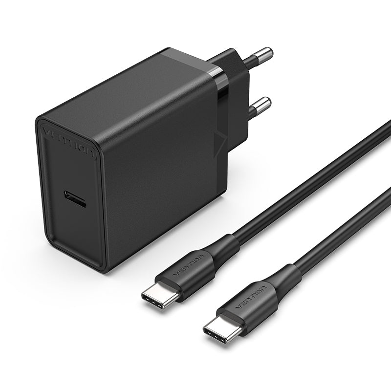 Vention 1-Port USB-C Wall Charger 25W EU-Plug、mySite、fannypackpong