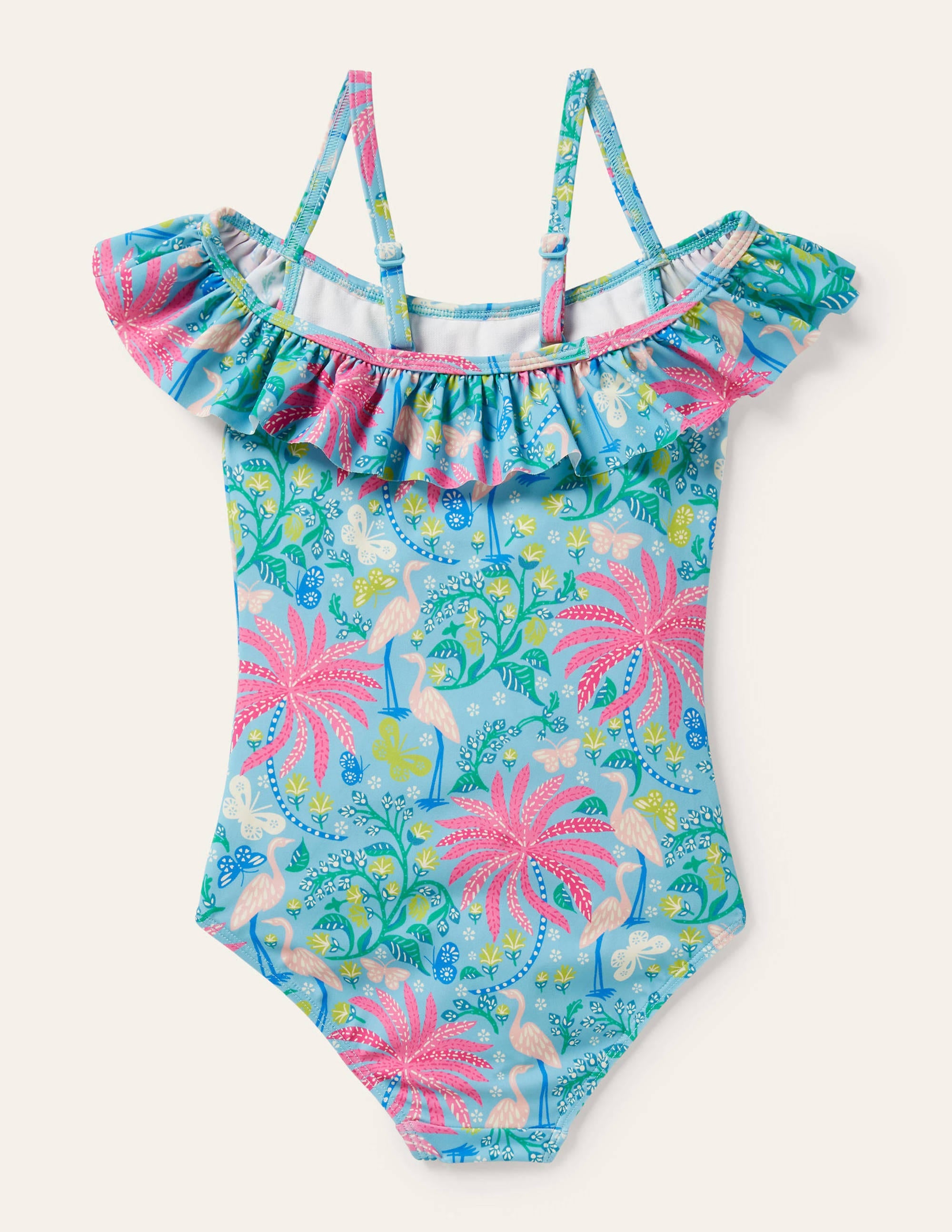  Off-Shoulder Swimsuit-Aqua Blue Tropical Charm、mySite、ashleygrahame