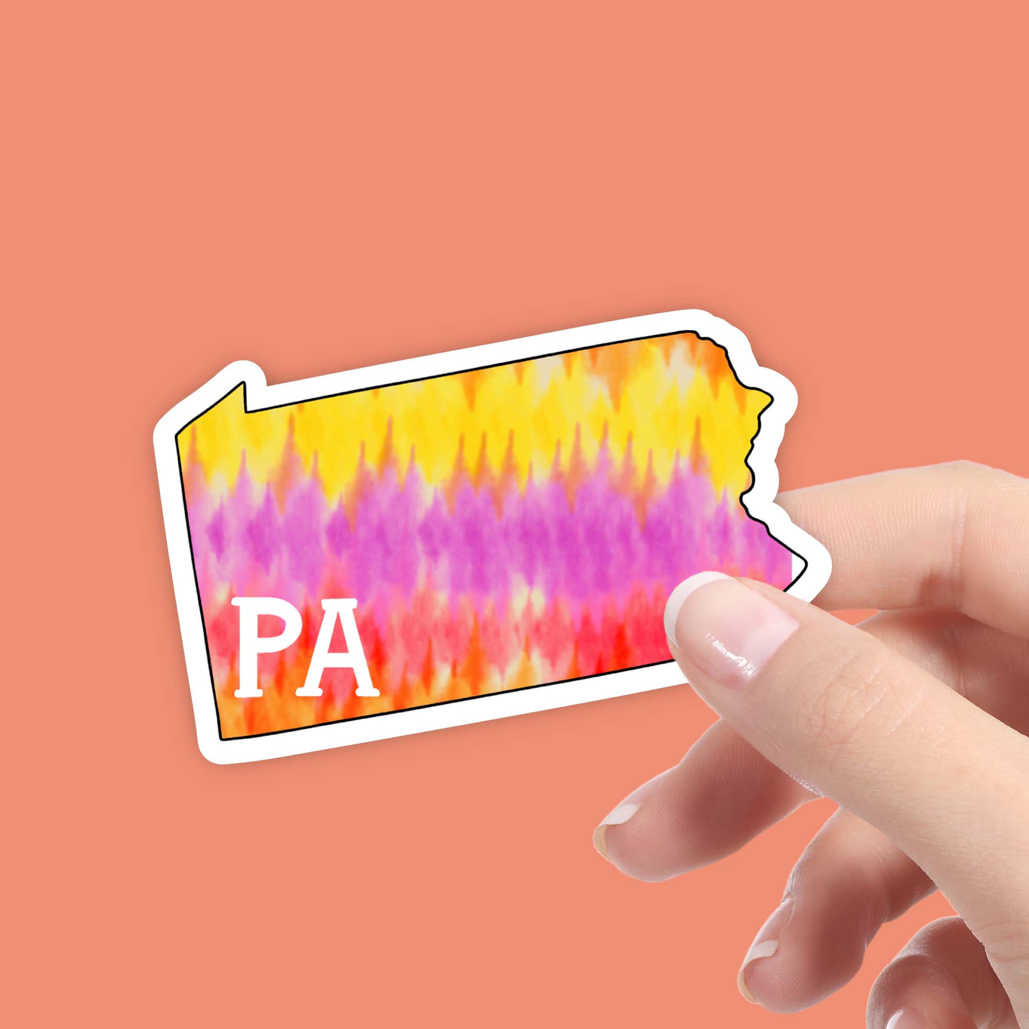  Pennsylvania Tie Dye Stripes Sticker、mySite、elrpsem3k
