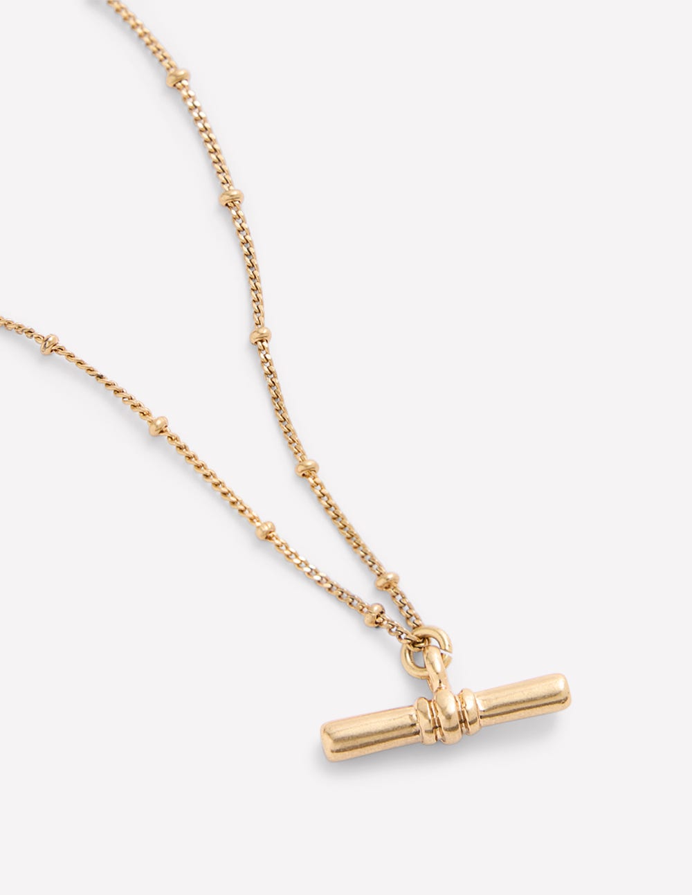  Fine T-Bar Pendant Necklace-Gold、mySite、ashleygrahame