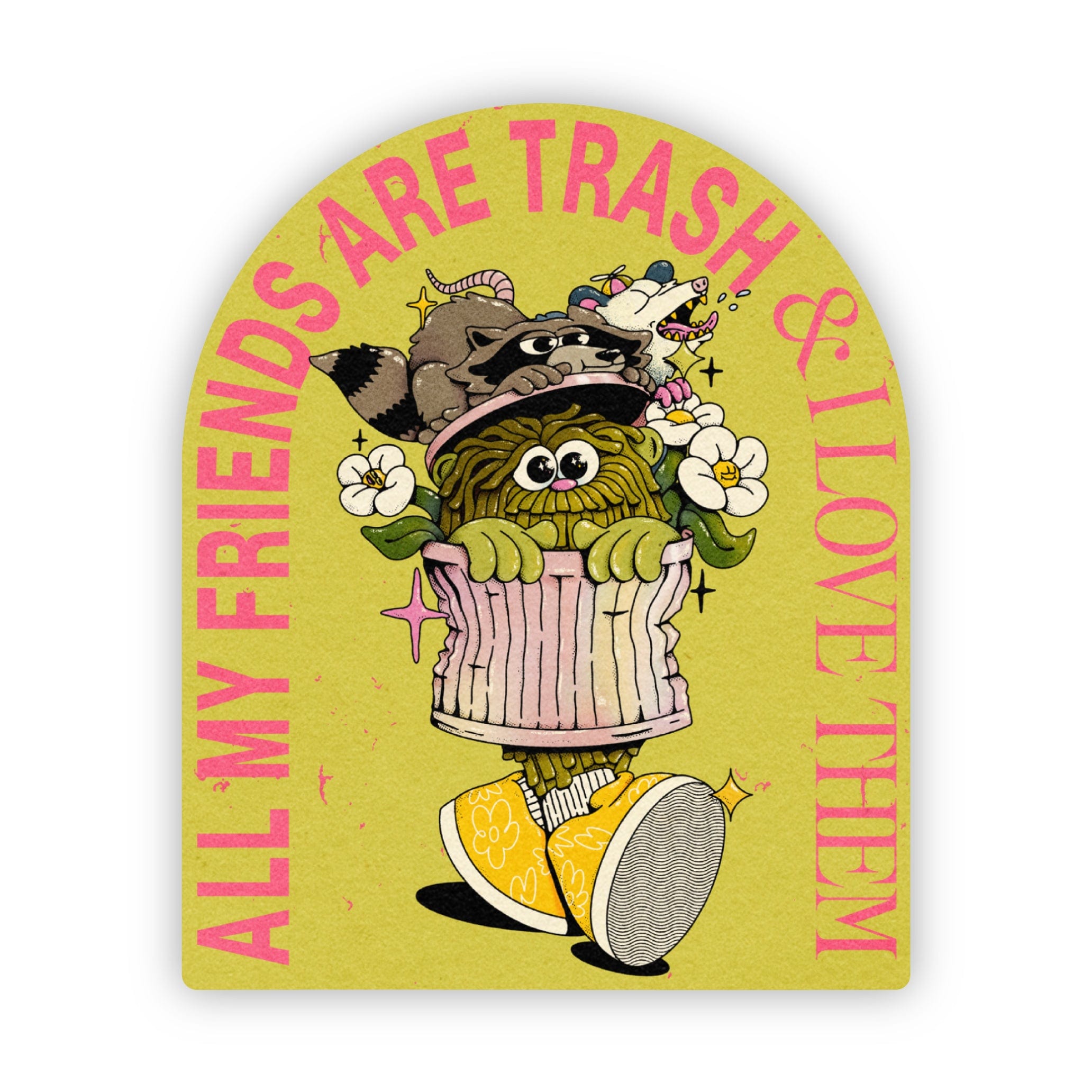  all my friends are trash and i love them sticker、mySite、ghnorth