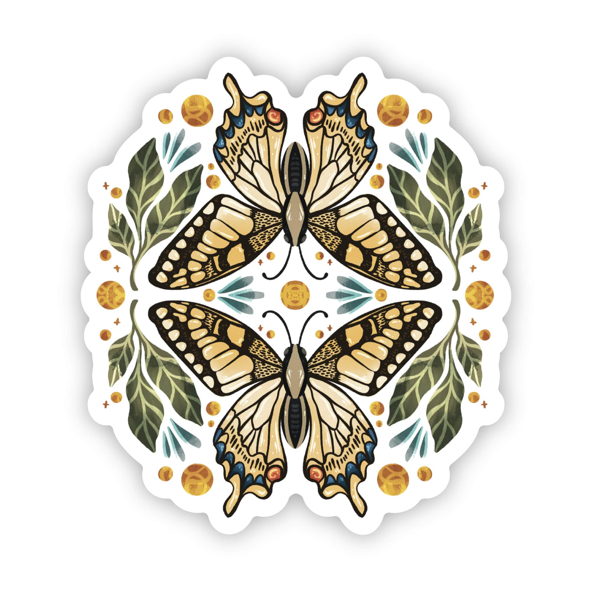  Butterfly and Botanicals Sticker、mySite、ghnorth