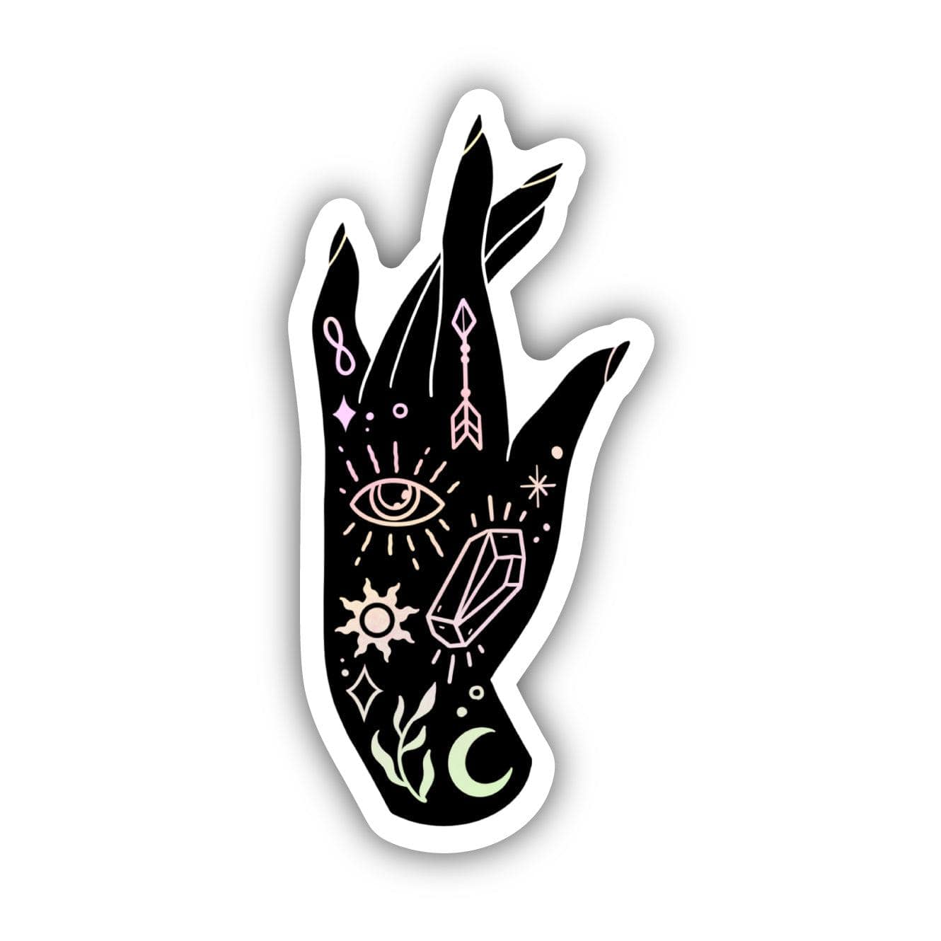  Mystic Hand Sticker - Black and Pink、mySite、ghnorth