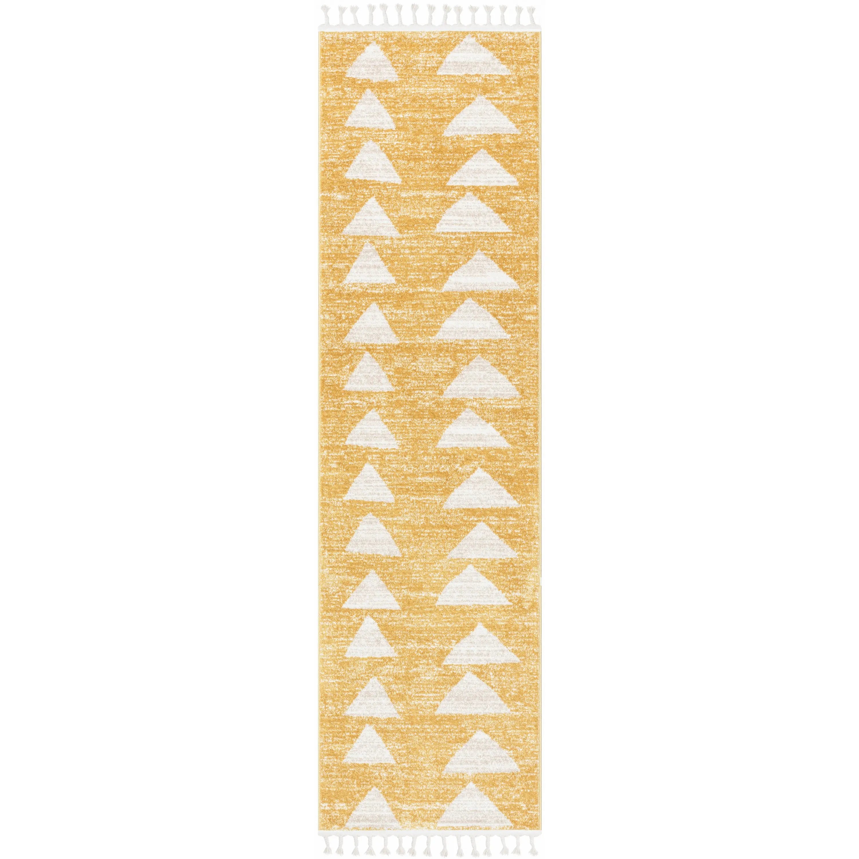 Triangles Modern Geometric Pattern Yellow Kids Rug、mySite、gigharbornorthrealestate