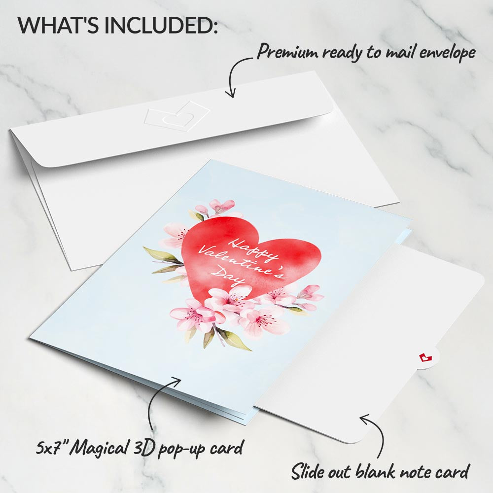 Happy Valentine's Day Cherry Blossom Tree Pop-Up Card、mySite、solidvoid