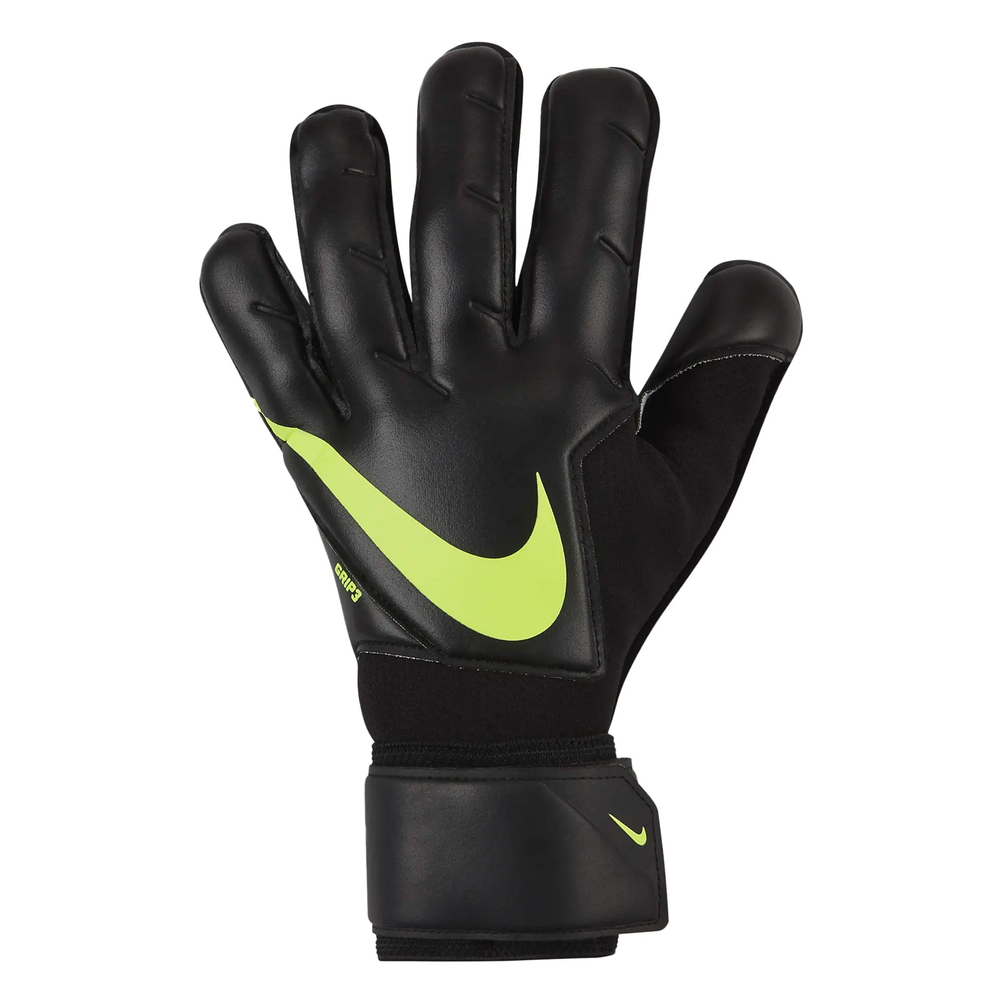 Nike Men's Grip 3 Goalkeeper Gloves Black/Volt、mySite、noshort